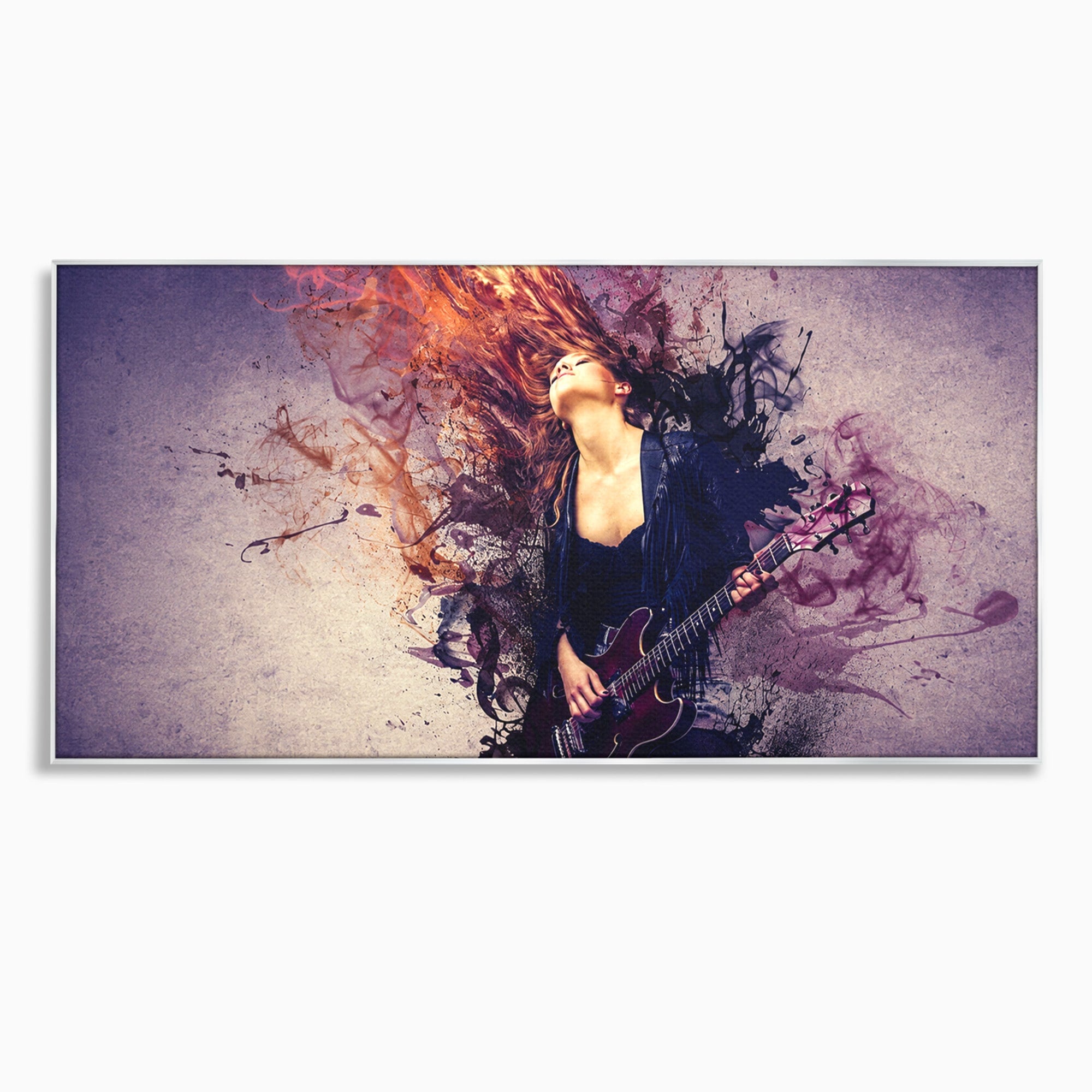 Tablou Canvas Premium LuxCanva® R1000, Chitara Rock, Muzica, Chitara, Rock, Pasiune, Living, Culori Vibrante