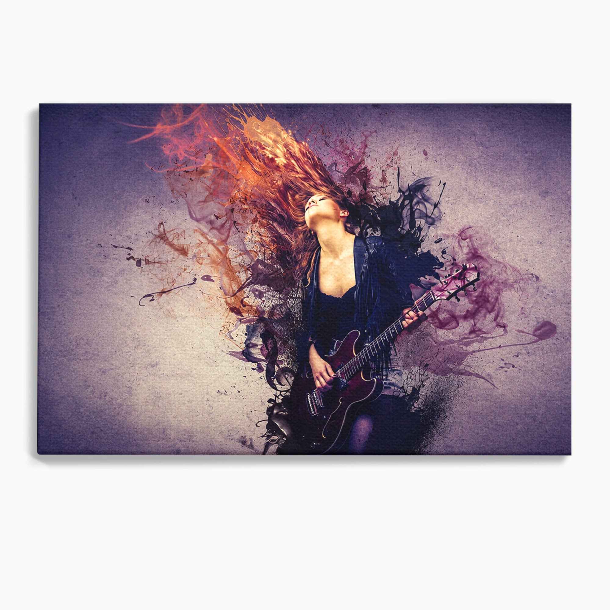 Tablou Canvas Premium LuxCanva® R1000, Chitara Rock, Muzica, Chitara, Rock, Pasiune, Living, Culori Vibrante