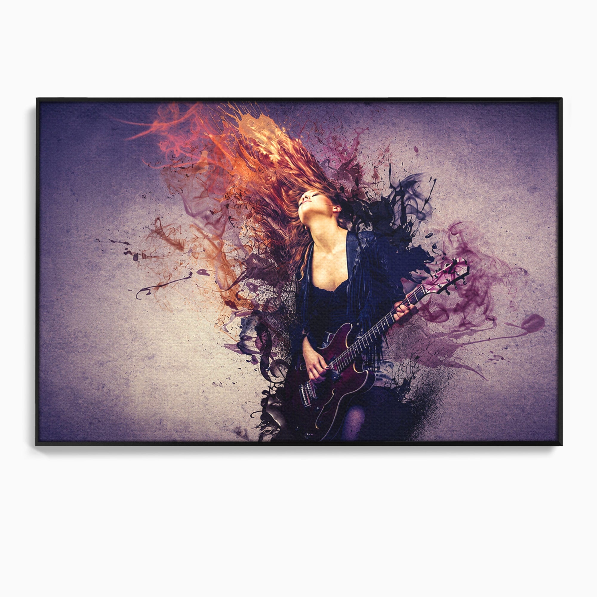 Tablou Canvas Premium LuxCanva® R1000, Chitara Rock, Muzica, Chitara, Rock, Pasiune, Living, Culori Vibrante