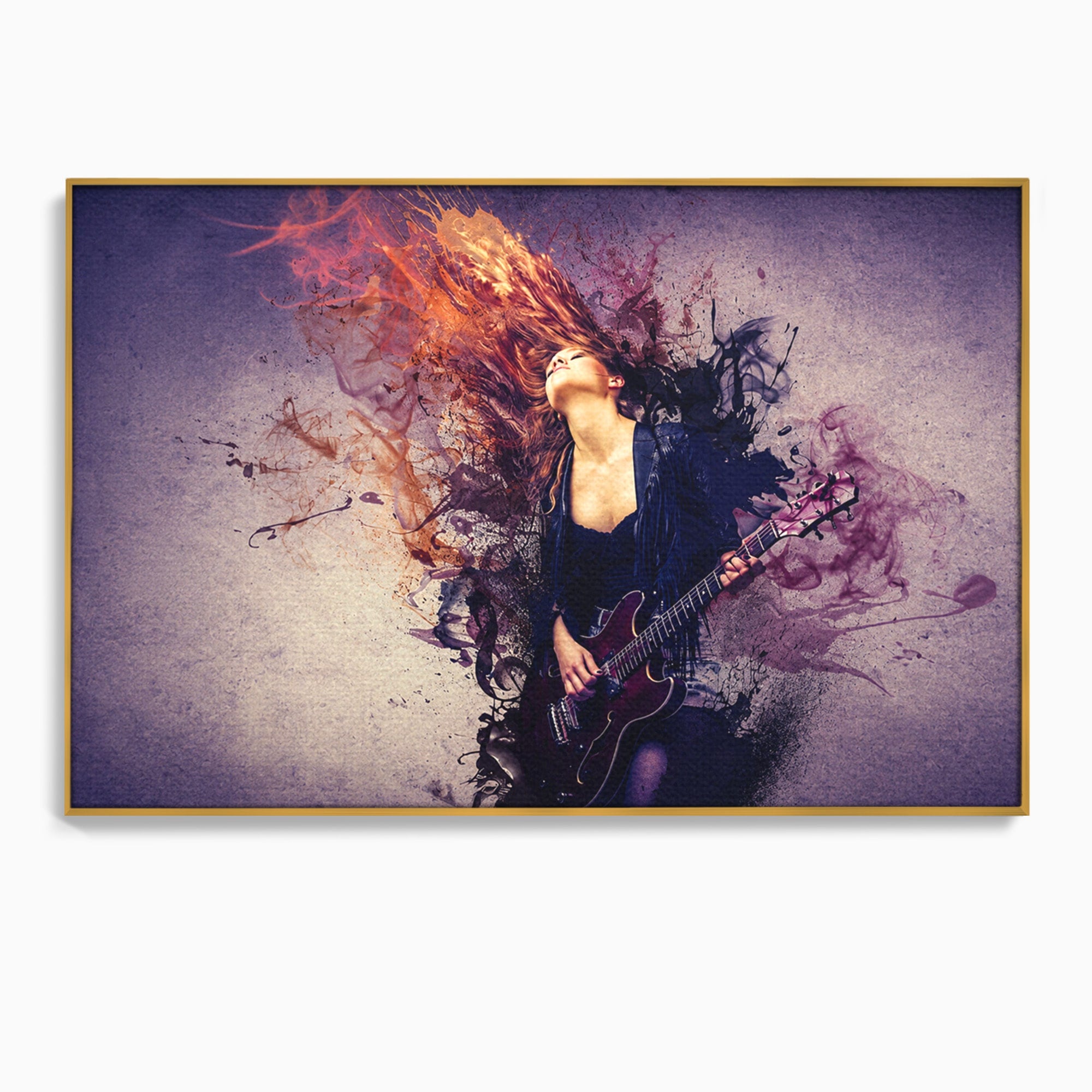 Tablou Canvas Premium LuxCanva® R1000, Chitara Rock, Muzica, Chitara, Rock, Pasiune, Living, Culori Vibrante