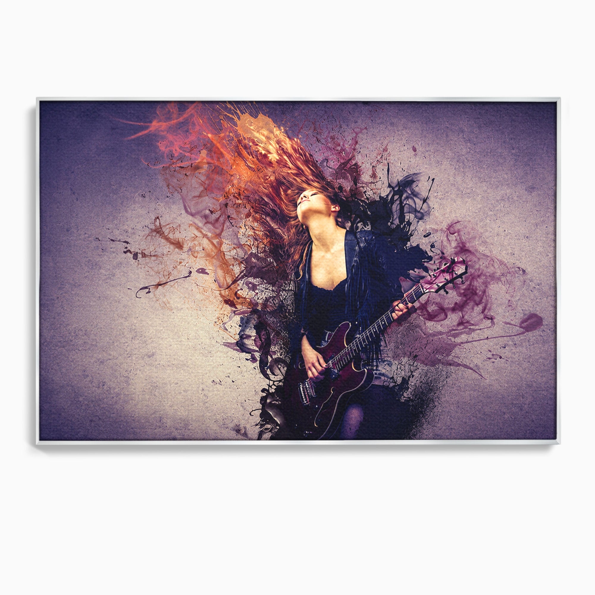 Tablou Canvas Premium LuxCanva® R1000, Chitara Rock, Muzica, Chitara, Rock, Pasiune, Living, Culori Vibrante