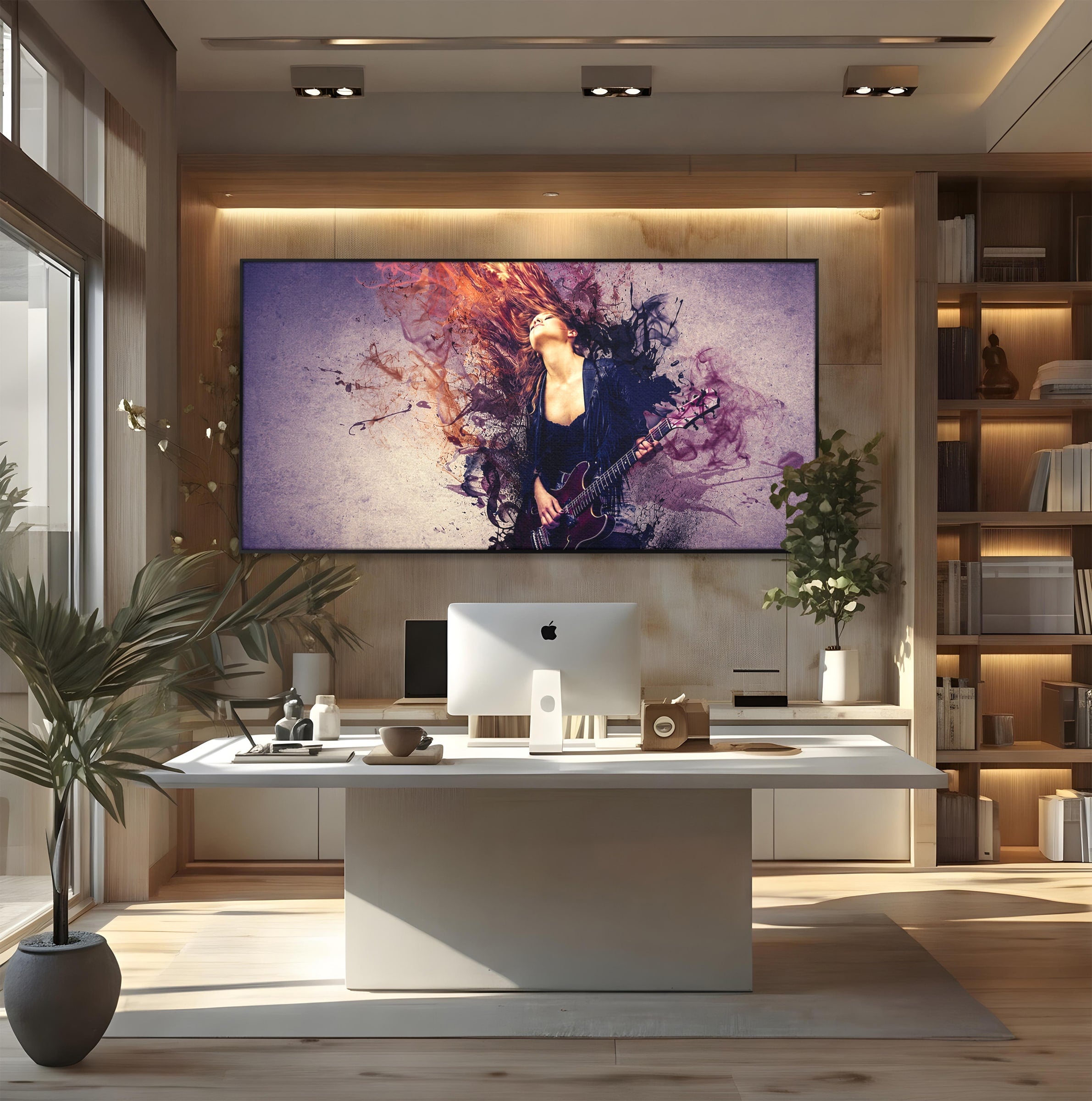 Tablou Canvas Premium LuxCanva® R1000, Chitara Rock, Muzica, Chitara, Rock, Pasiune, Living, Culori Vibrante