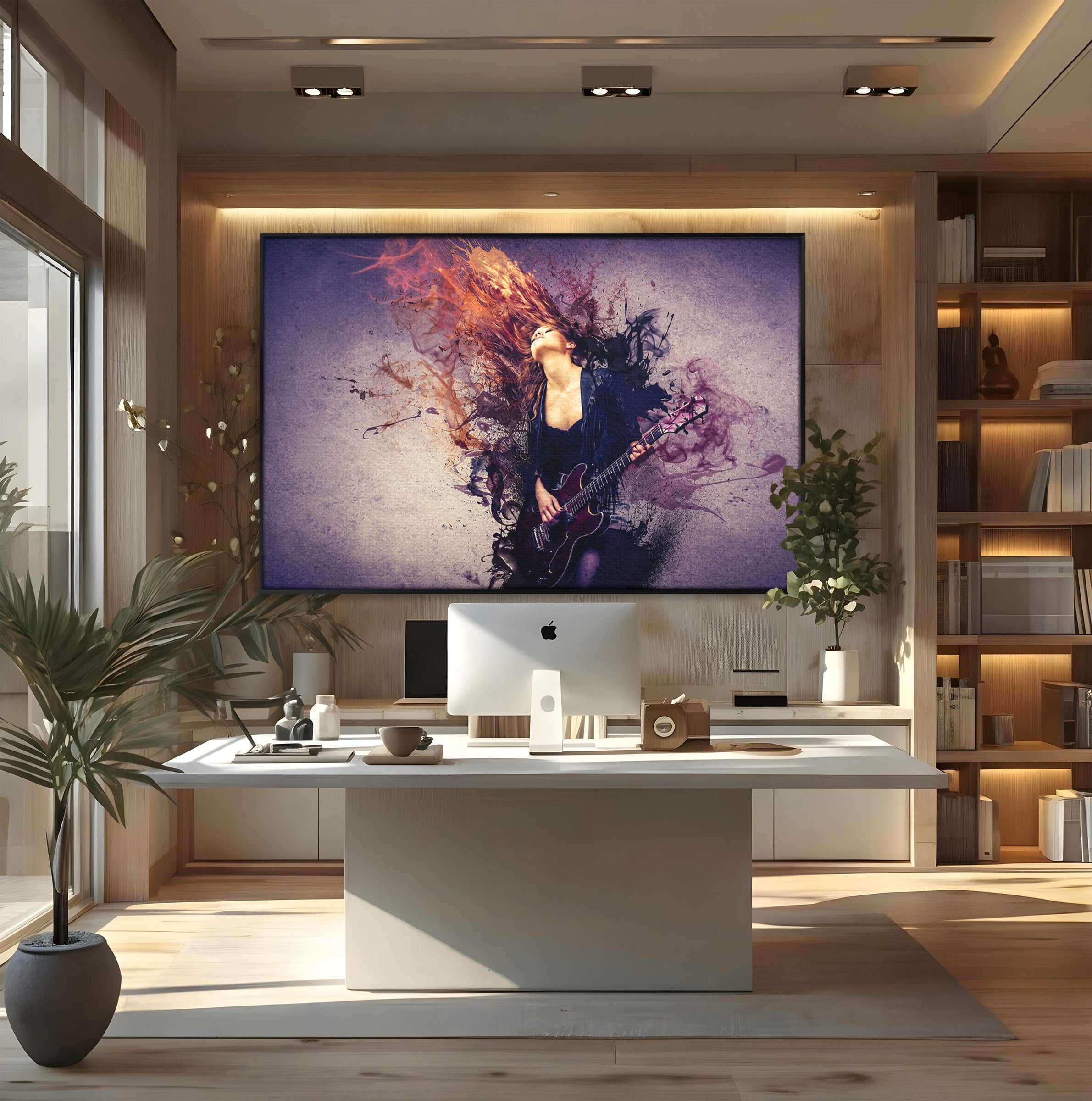 Tablou Canvas Premium LuxCanva® R1000, Chitara Rock, Muzica, Chitara, Rock, Pasiune, Living, Culori Vibrante