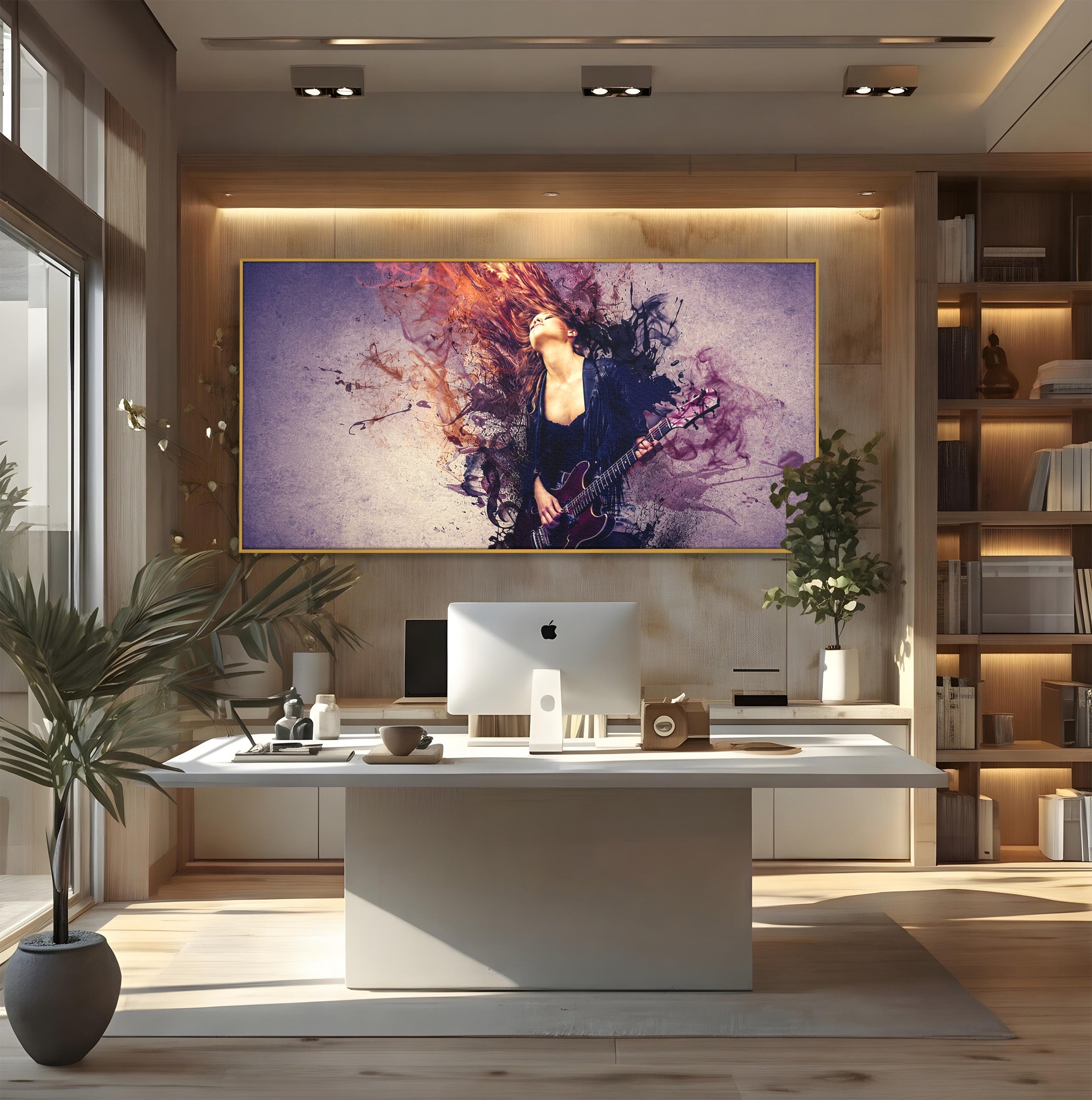 Tablou Canvas Premium LuxCanva® R1000, Chitara Rock, Muzica, Chitara, Rock, Pasiune, Living, Culori Vibrante