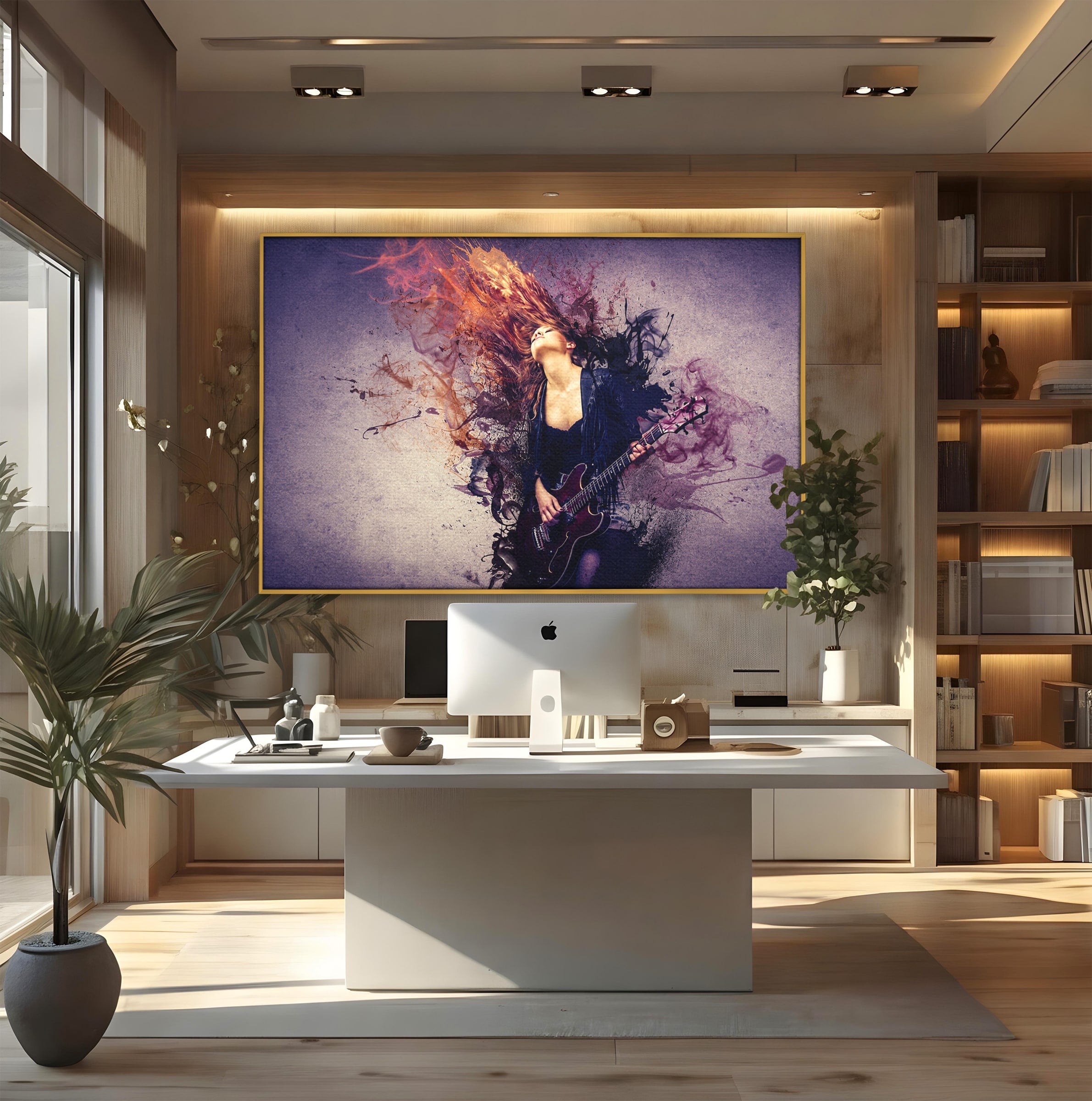 Tablou Canvas Premium LuxCanva® R1000, Chitara Rock, Muzica, Chitara, Rock, Pasiune, Living, Culori Vibrante