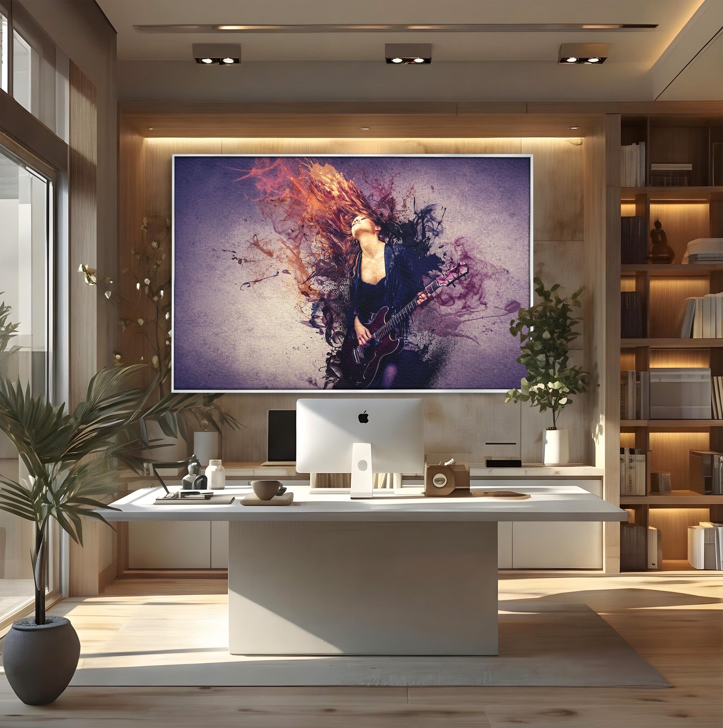 Tablou Canvas Premium LuxCanva® R1000, Chitara Rock, Muzica, Chitara, Rock, Pasiune, Living, Culori Vibrante