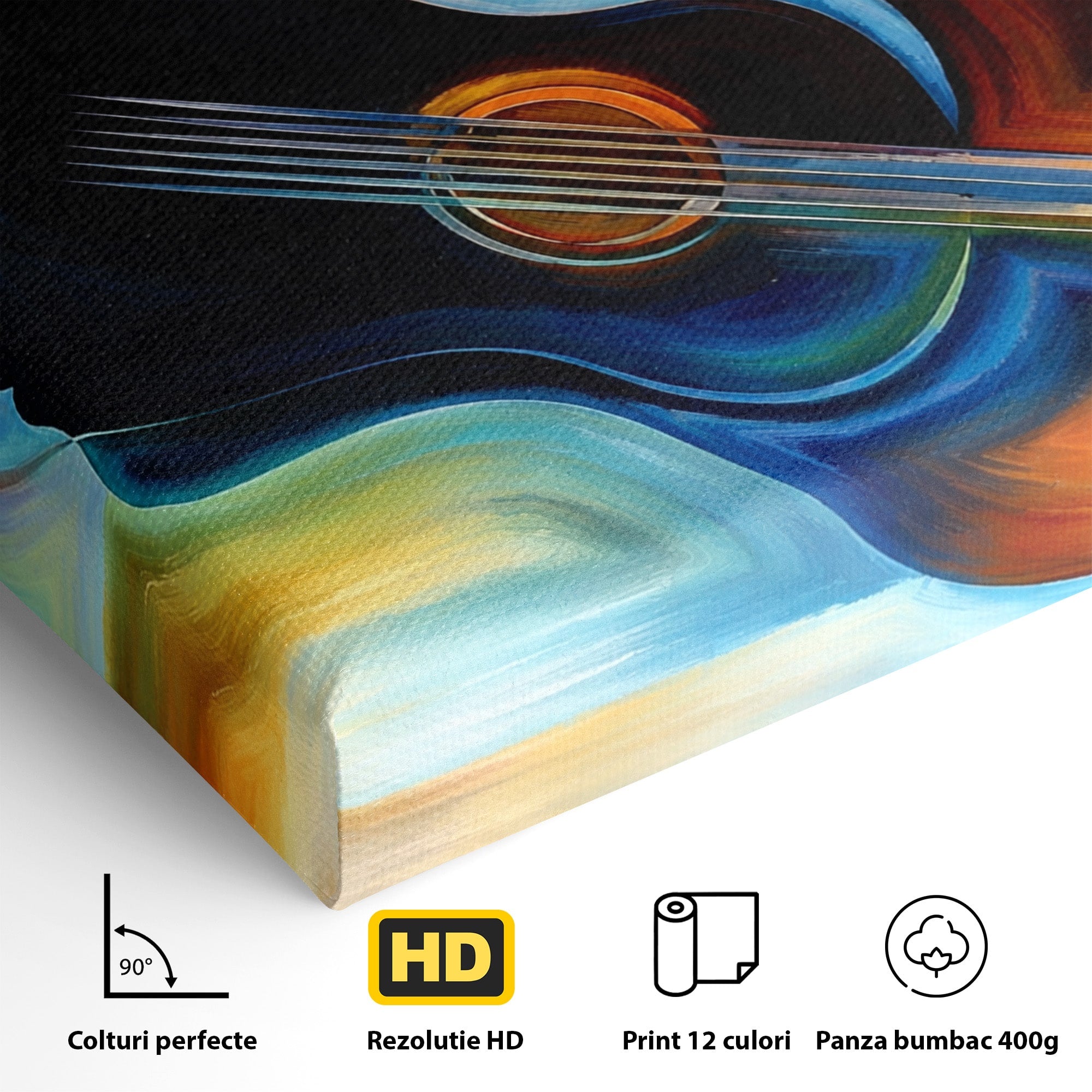 Tablou Canvas Premium LuxCanva® R1001, Armonia Muzicii Abstracte, Muzica, Abstract, Arta, Modern, Living, Dormitor, Culori Vibrante