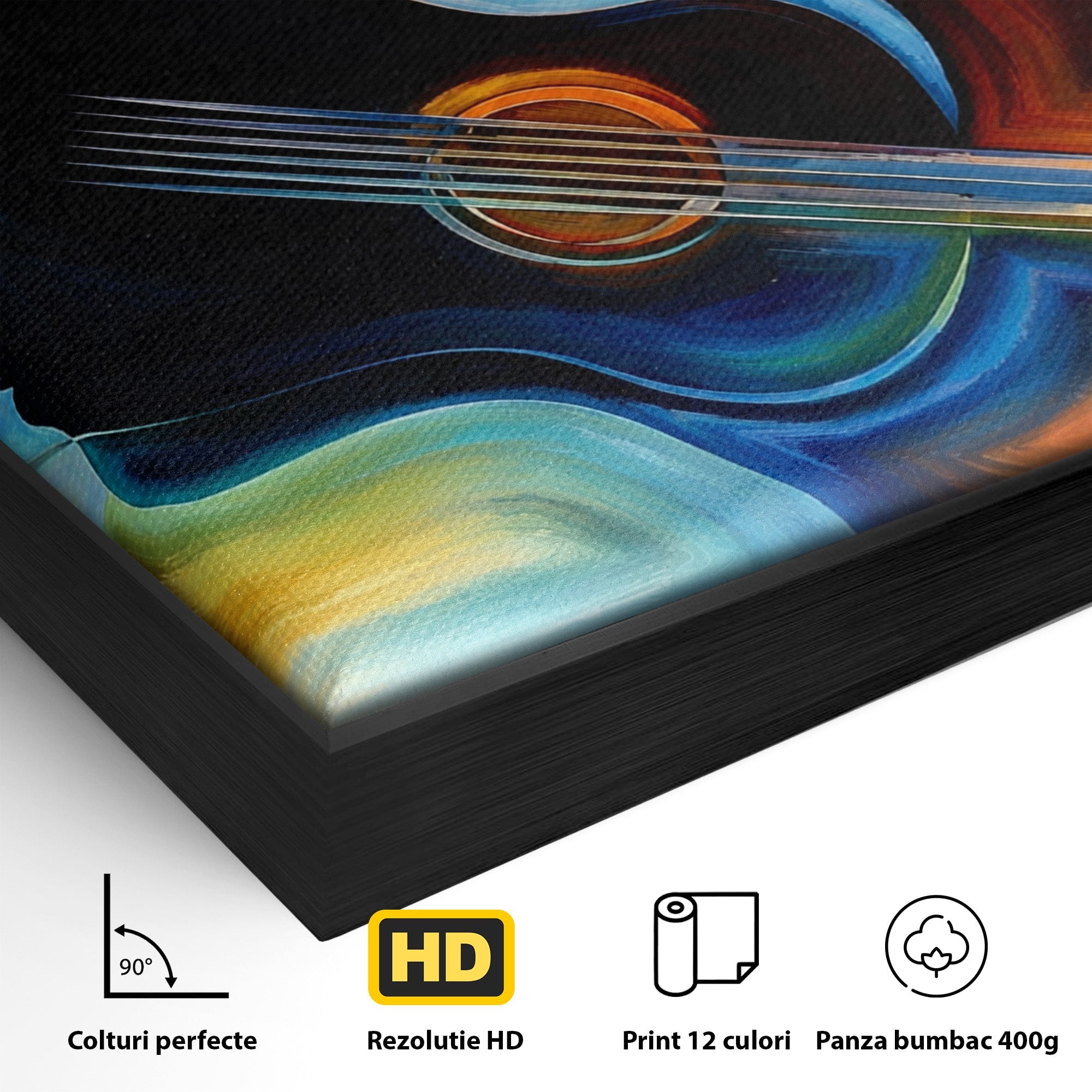 Tablou Canvas Premium LuxCanva® R1001, Armonia Muzicii Abstracte, Muzica, Abstract, Arta, Modern, Living, Dormitor, Culori Vibrante