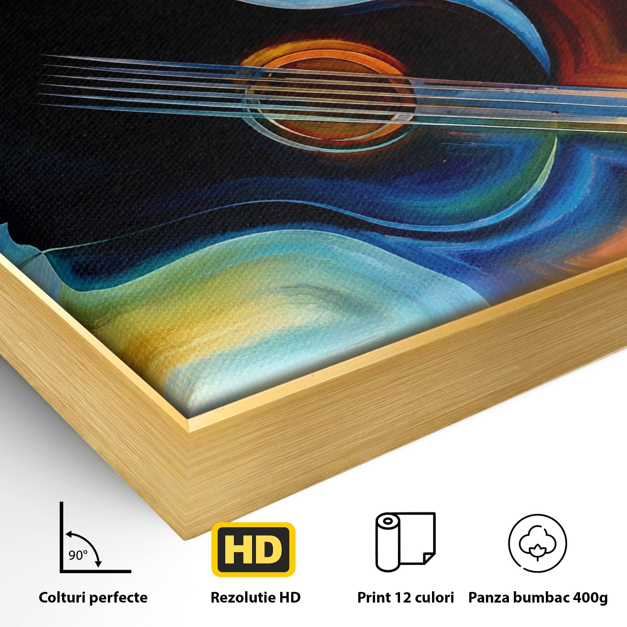 Tablou Canvas Premium LuxCanva® R1001, Armonia Muzicii Abstracte, Muzica, Abstract, Arta, Modern, Living, Dormitor, Culori Vibrante