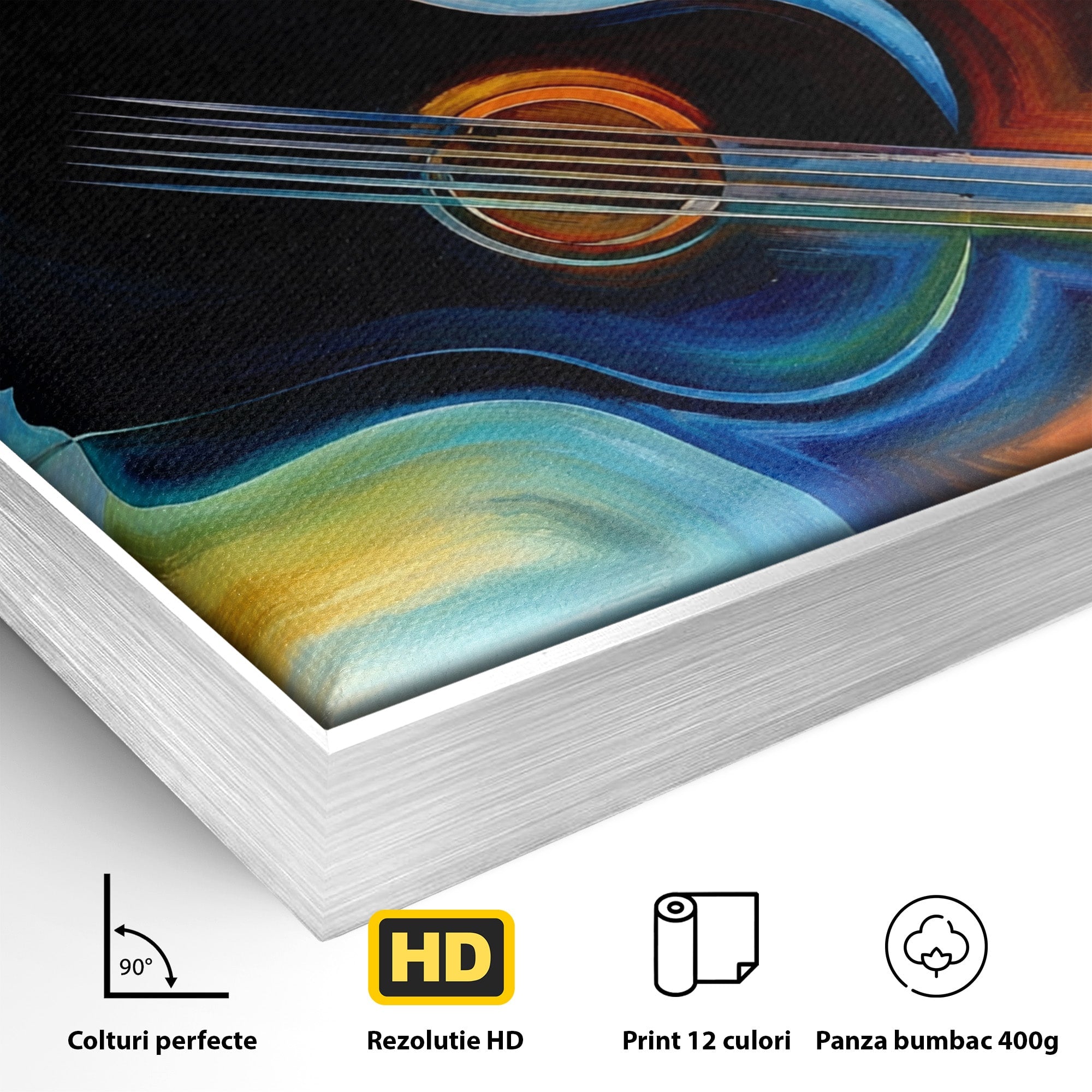 Tablou Canvas Premium LuxCanva® R1001, Armonia Muzicii Abstracte, Muzica, Abstract, Arta, Modern, Living, Dormitor, Culori Vibrante