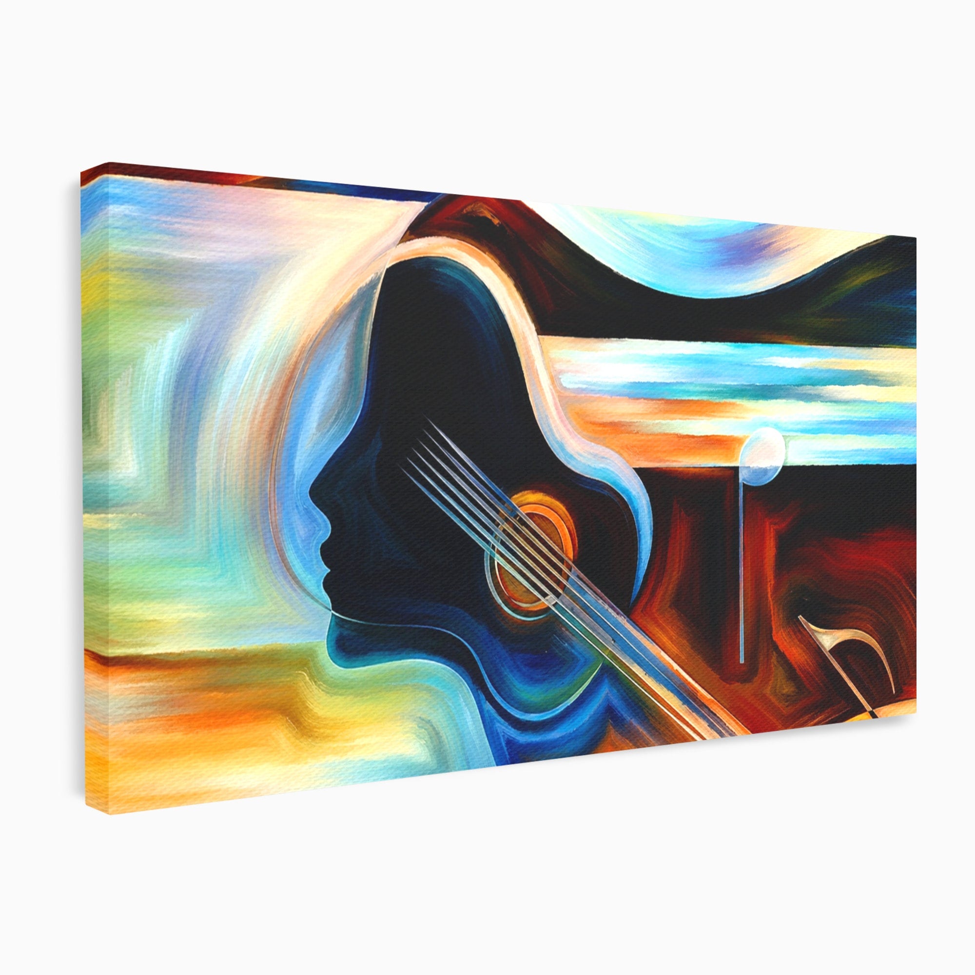 Tablou Canvas Premium LuxCanva® R1001, Armonia Muzicii Abstracte, Muzica, Abstract, Arta, Modern, Living, Dormitor, Culori Vibrante