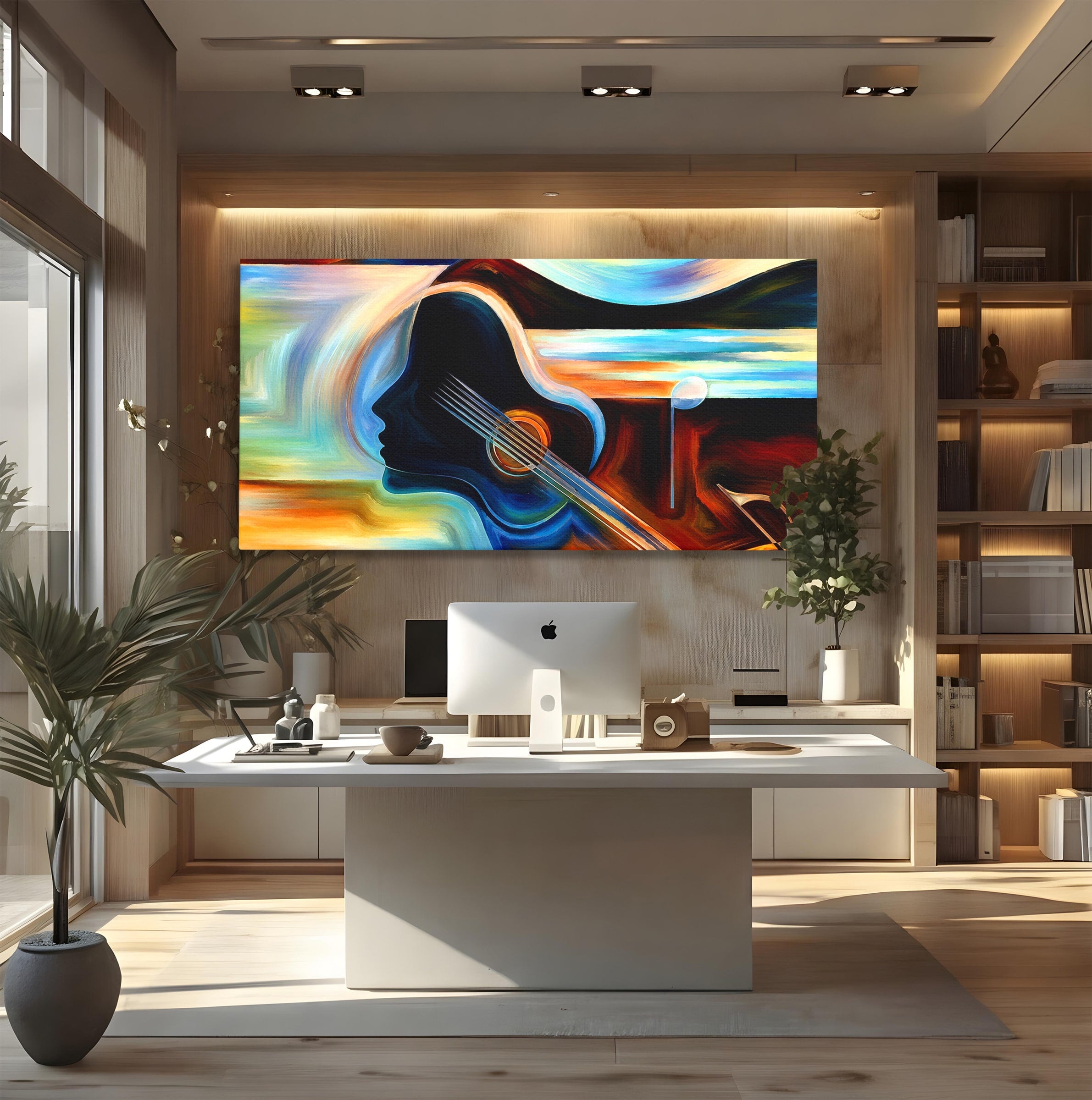 Tablou Canvas Premium LuxCanva® R1001, Armonia Muzicii Abstracte, Muzica, Abstract, Arta, Modern, Living, Dormitor, Culori Vibrante