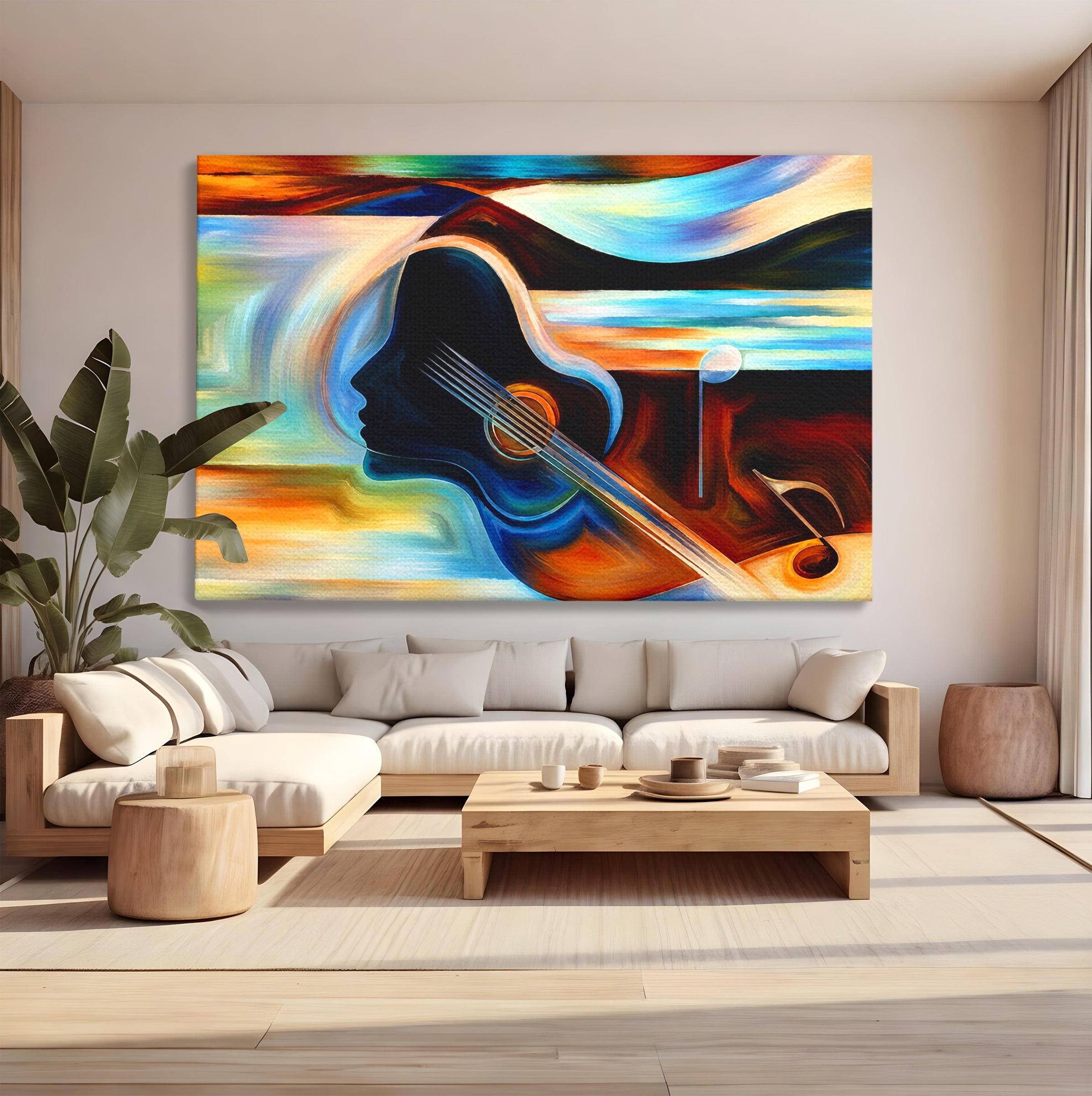 Tablou Canvas Premium LuxCanva® R1001, Armonia Muzicii Abstracte, Muzica, Abstract, Arta, Modern, Living, Dormitor, Culori Vibrante