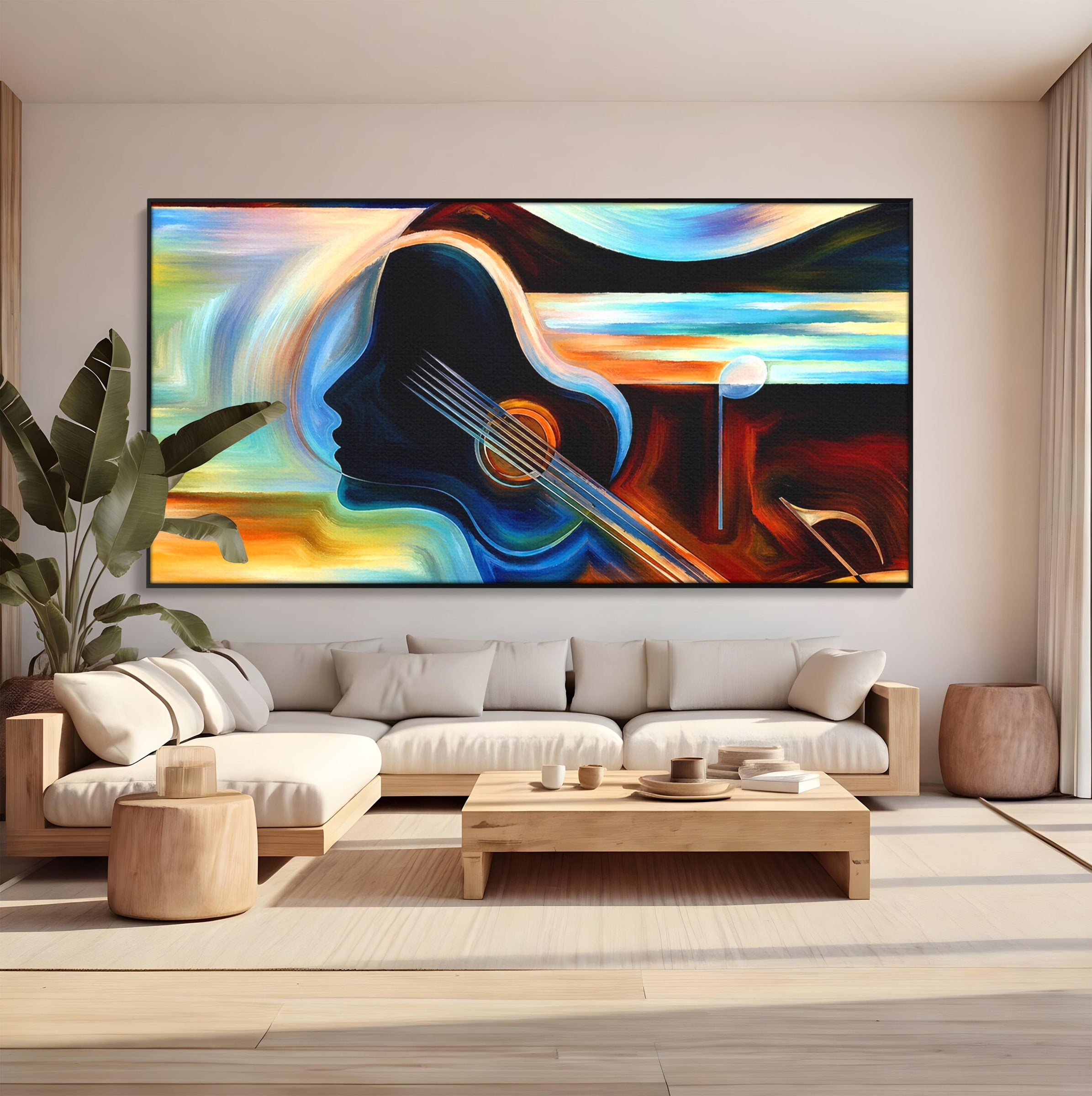 Tablou Canvas Premium LuxCanva® R1001, Armonia Muzicii Abstracte, Muzica, Abstract, Arta, Modern, Living, Dormitor, Culori Vibrante