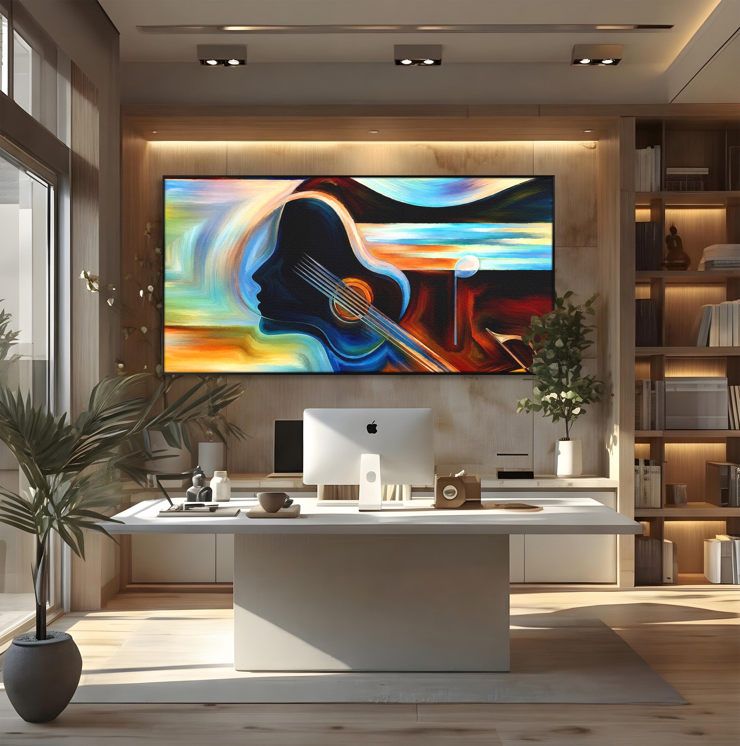 Tablou Canvas Premium LuxCanva® R1001, Armonia Muzicii Abstracte, Muzica, Abstract, Arta, Modern, Living, Dormitor, Culori Vibrante