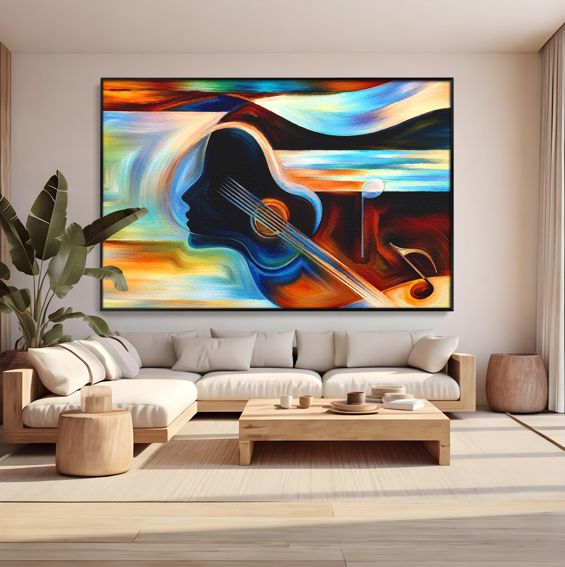 Tablou Canvas Premium LuxCanva® R1001, Armonia Muzicii Abstracte, Muzica, Abstract, Arta, Modern, Living, Dormitor, Culori Vibrante