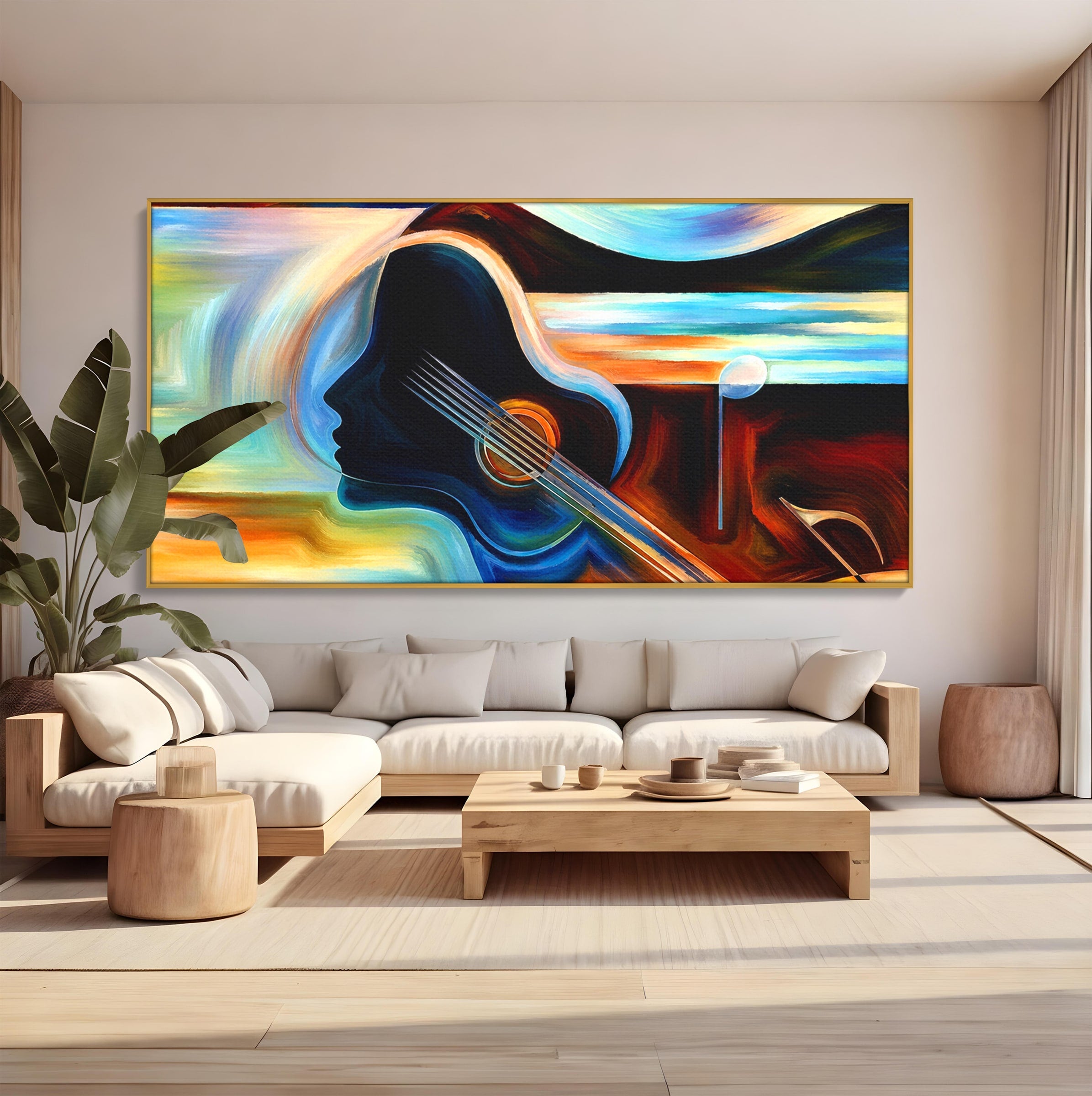 Tablou Canvas Premium LuxCanva® R1001, Armonia Muzicii Abstracte, Muzica, Abstract, Arta, Modern, Living, Dormitor, Culori Vibrante