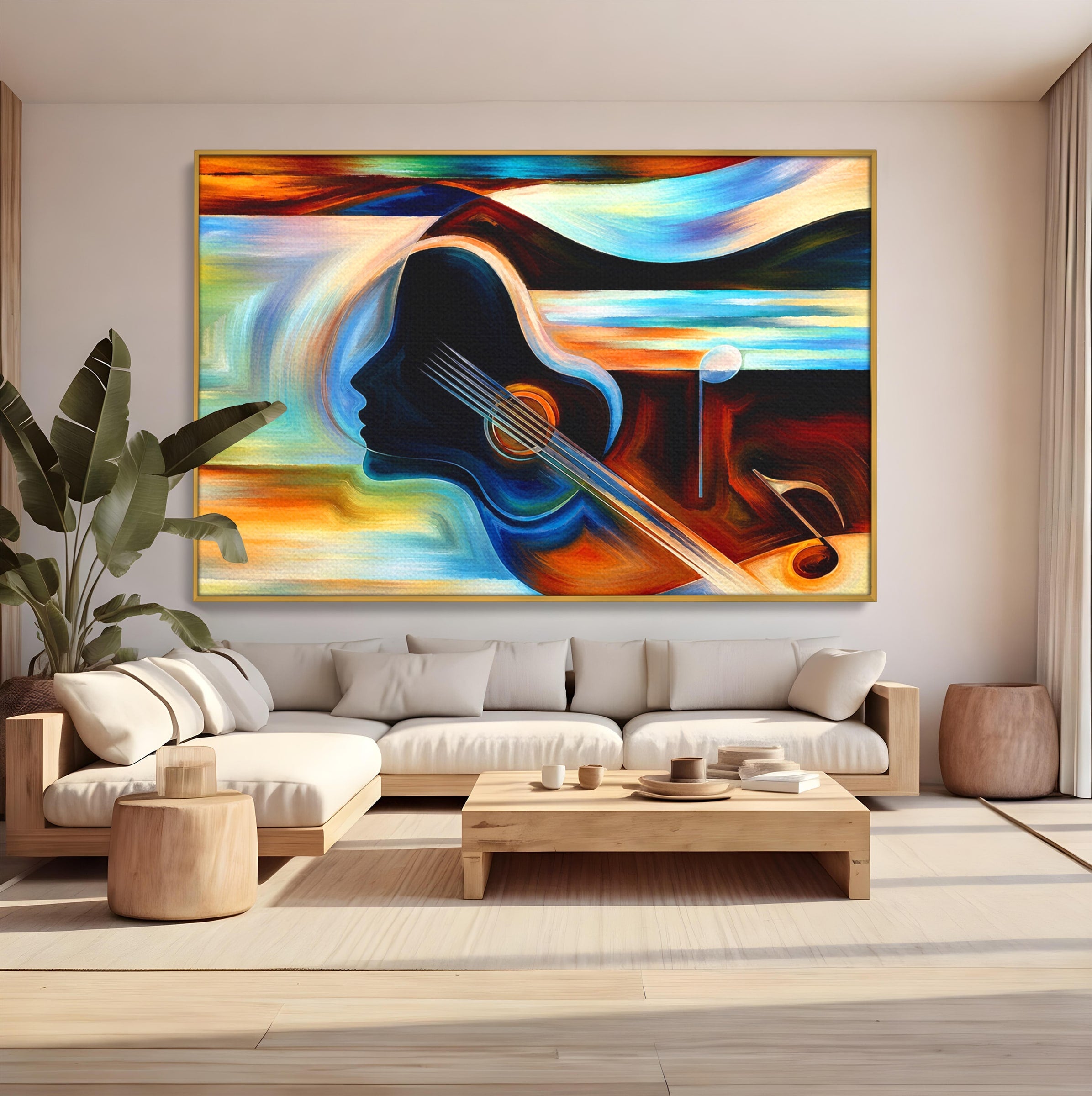 Tablou Canvas Premium LuxCanva® R1001, Armonia Muzicii Abstracte, Muzica, Abstract, Arta, Modern, Living, Dormitor, Culori Vibrante
