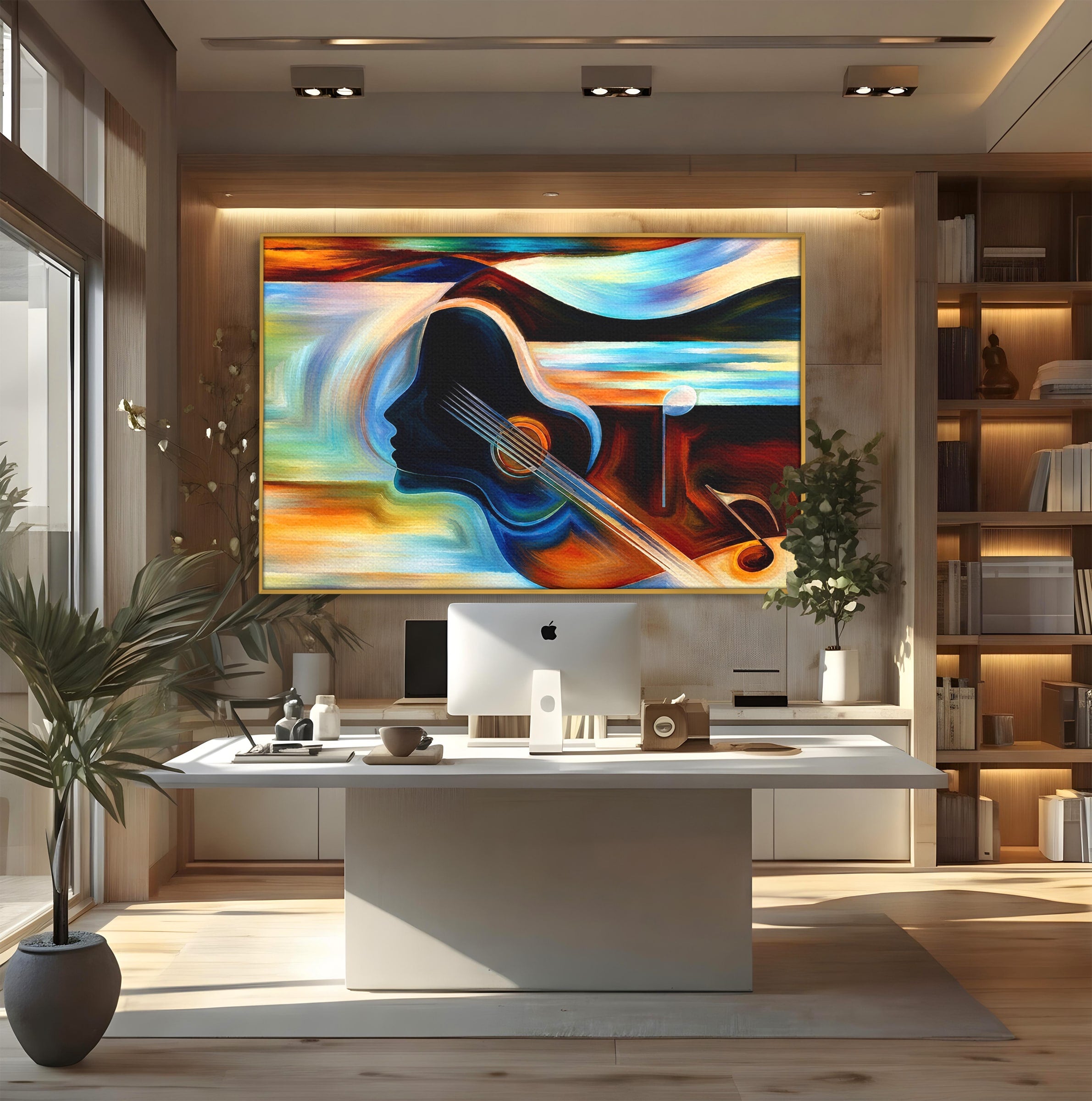 Tablou Canvas Premium LuxCanva® R1001, Armonia Muzicii Abstracte, Muzica, Abstract, Arta, Modern, Living, Dormitor, Culori Vibrante