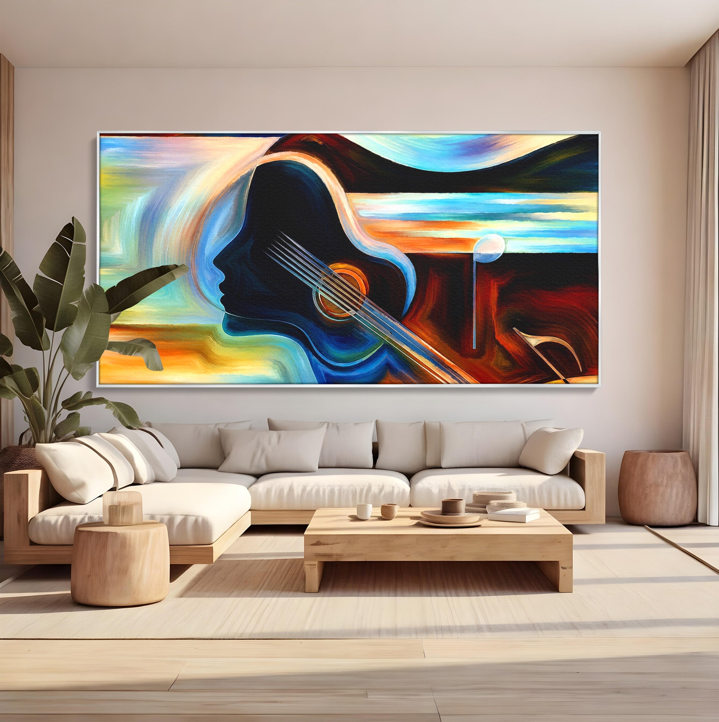 Tablou Canvas Premium LuxCanva® R1001, Armonia Muzicii Abstracte, Muzica, Abstract, Arta, Modern, Living, Dormitor, Culori Vibrante