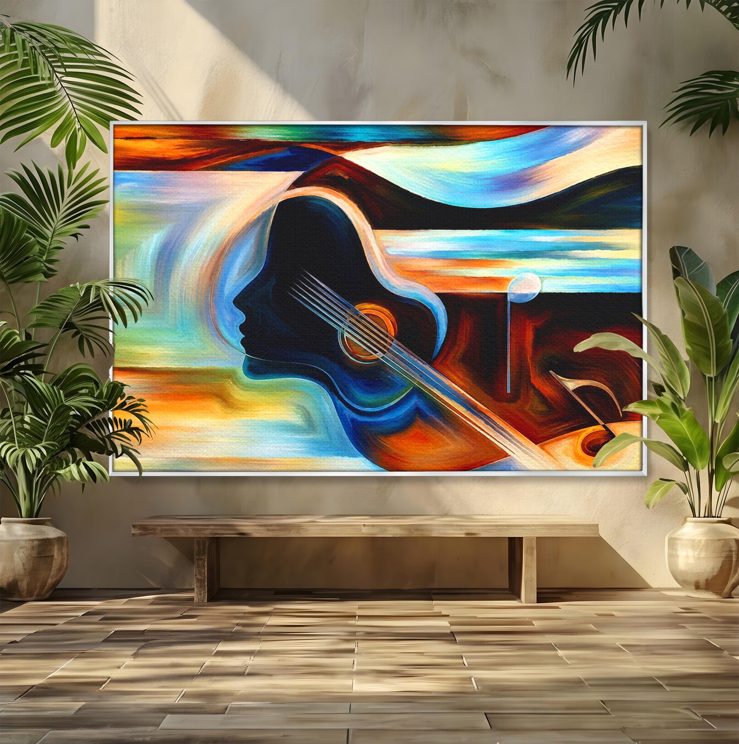 Tablou Canvas Premium LuxCanva® R1001, Armonia Muzicii Abstracte, Muzica, Abstract, Arta, Modern, Living, Dormitor, Culori Vibrante