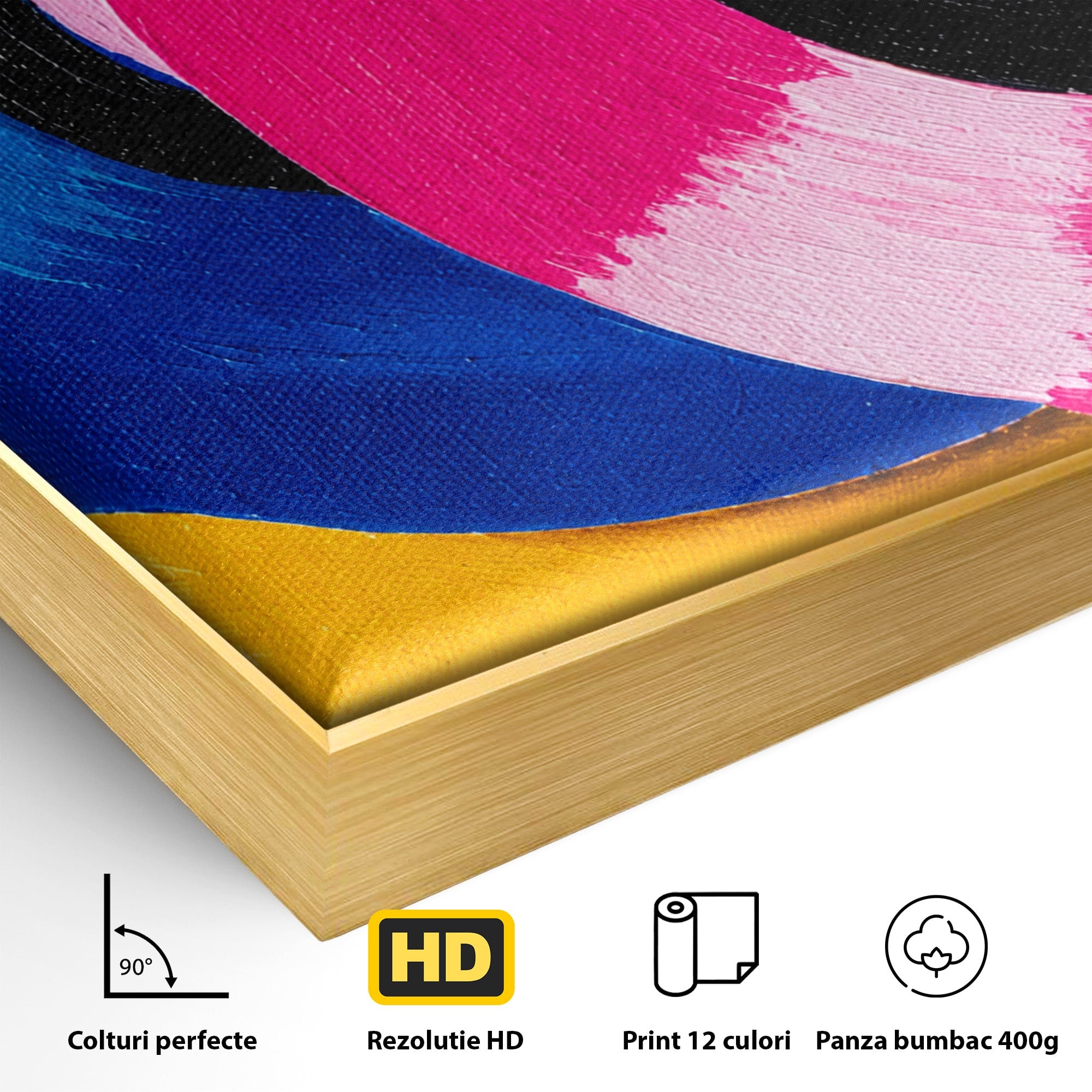 Tablou Canvas Premium LuxCanva® R1005, Viniluri Colorate, Viniluri, Muzica, Retro, Arta Abstracta, Living, Culori Vibrante