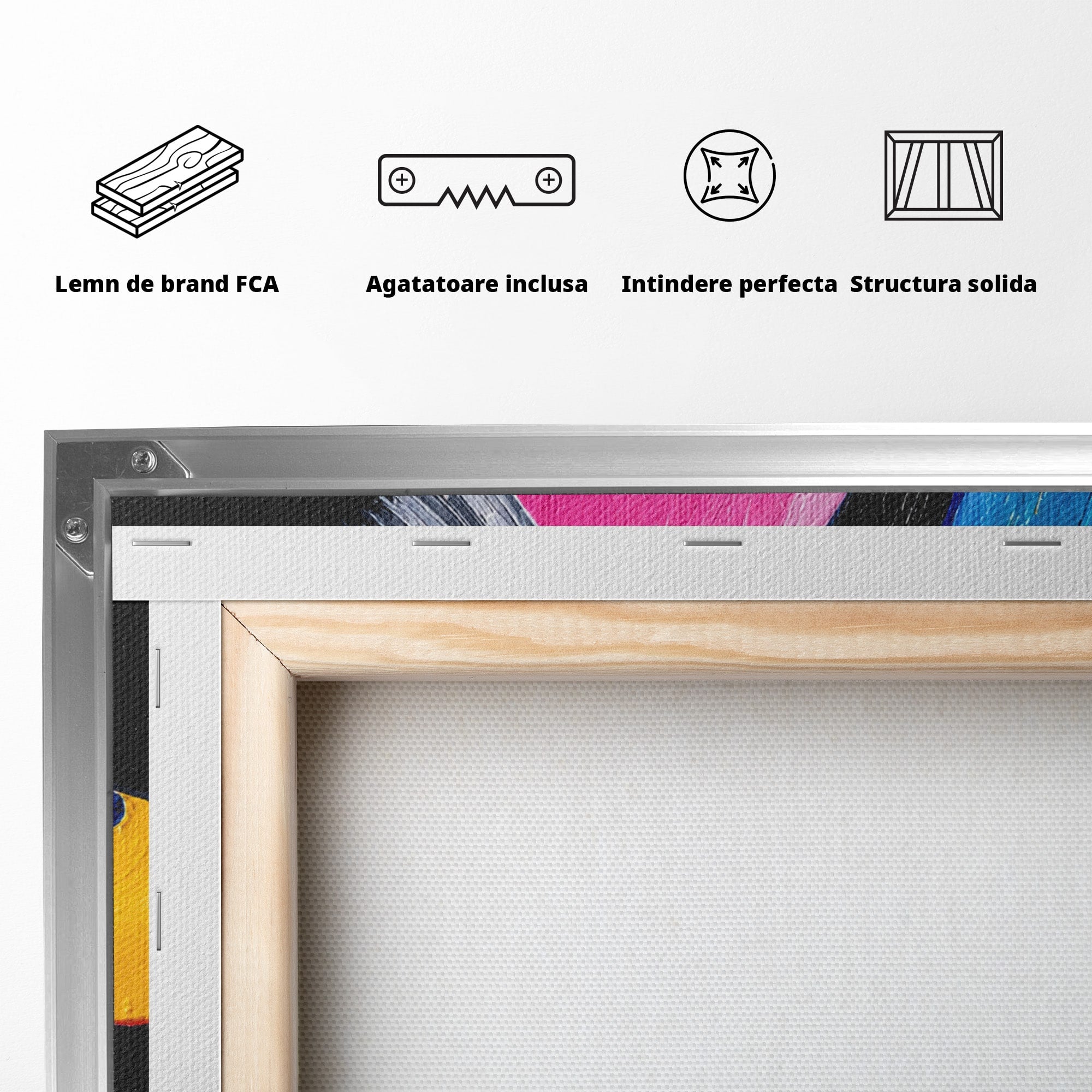 Tablou Canvas Premium LuxCanva® R1005, Viniluri Colorate, Viniluri, Muzica, Retro, Arta Abstracta, Living, Culori Vibrante