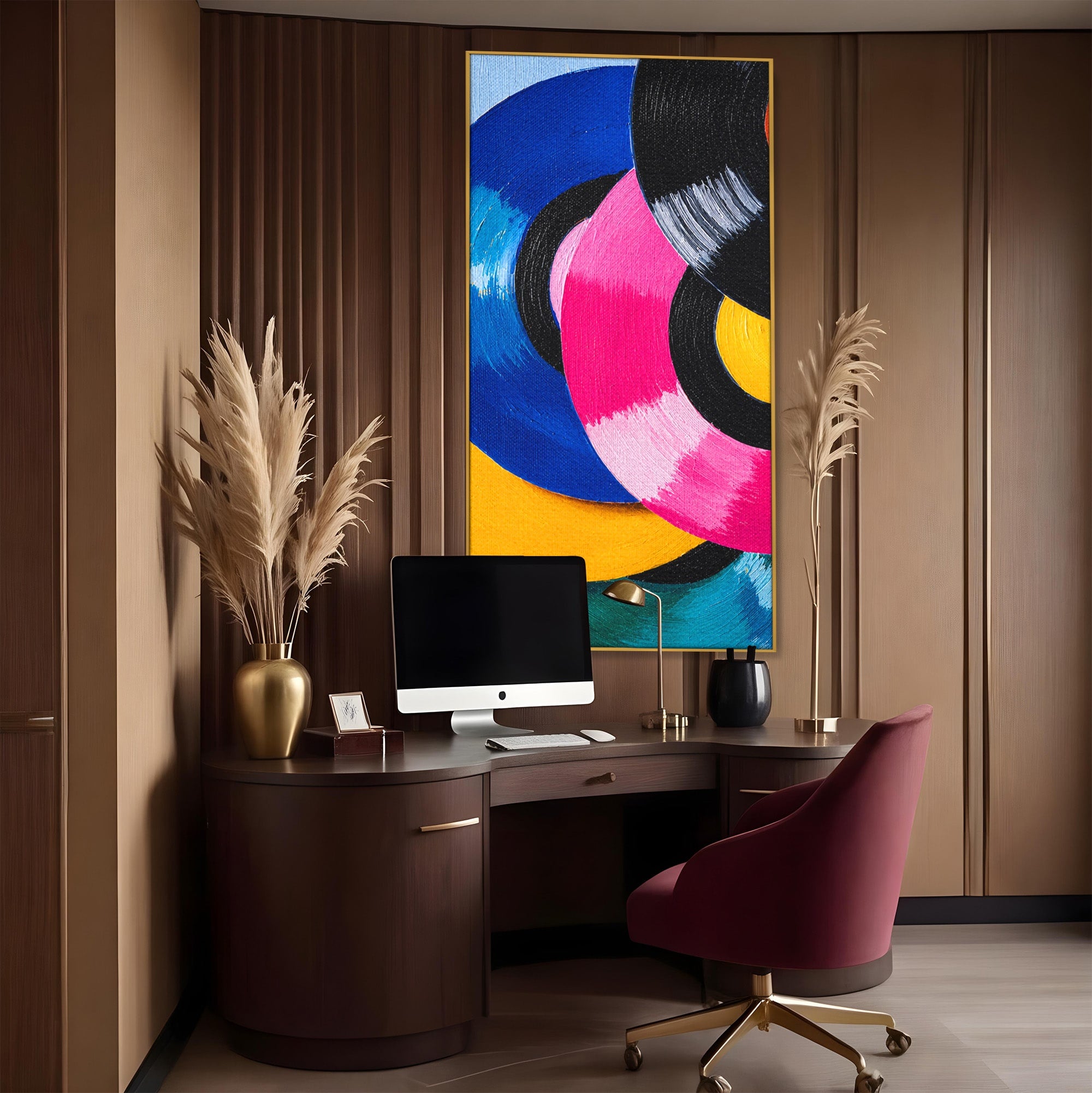 Tablou Canvas Premium LuxCanva® R1005, Viniluri Colorate, Viniluri, Muzica, Retro, Arta Abstracta, Living, Culori Vibrante