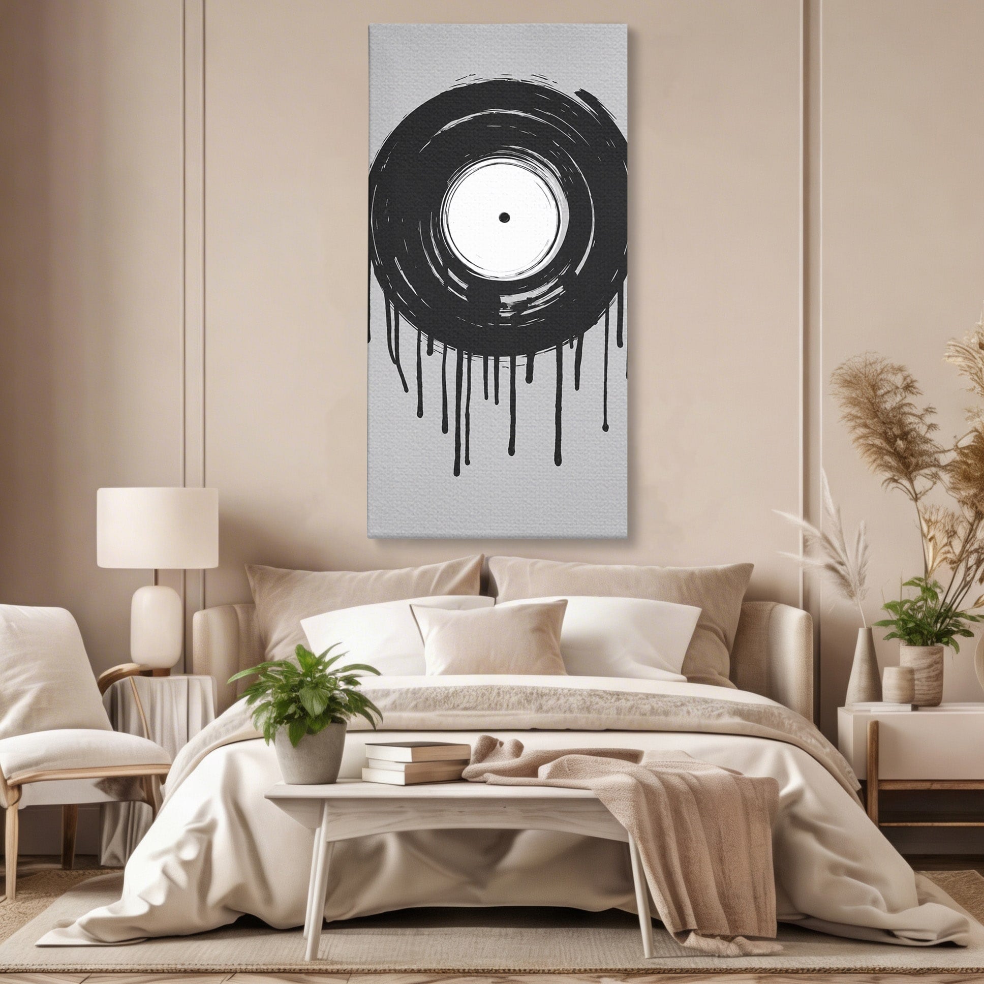 Tablou Canvas Premium LuxCanva® R1006, Vinil Topit, Vinil, Muzica, Abstract, Modern, Birou, Culori Vibrante