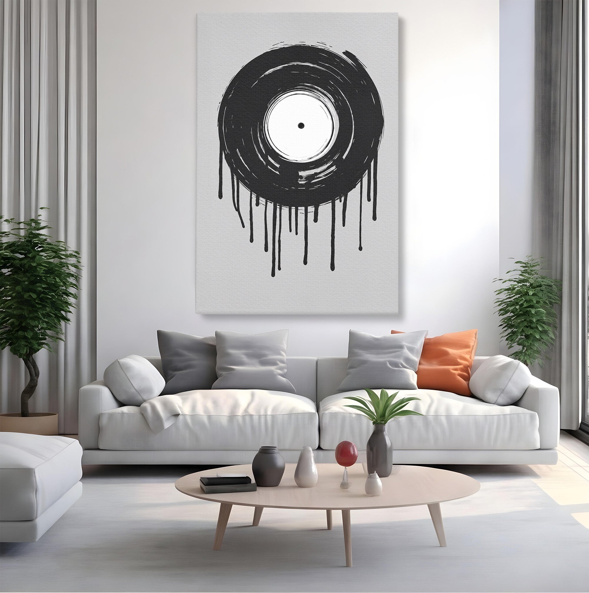 Tablou Canvas Premium LuxCanva® R1006, Vinil Topit, Vinil, Muzica, Abstract, Modern, Birou, Culori Vibrante