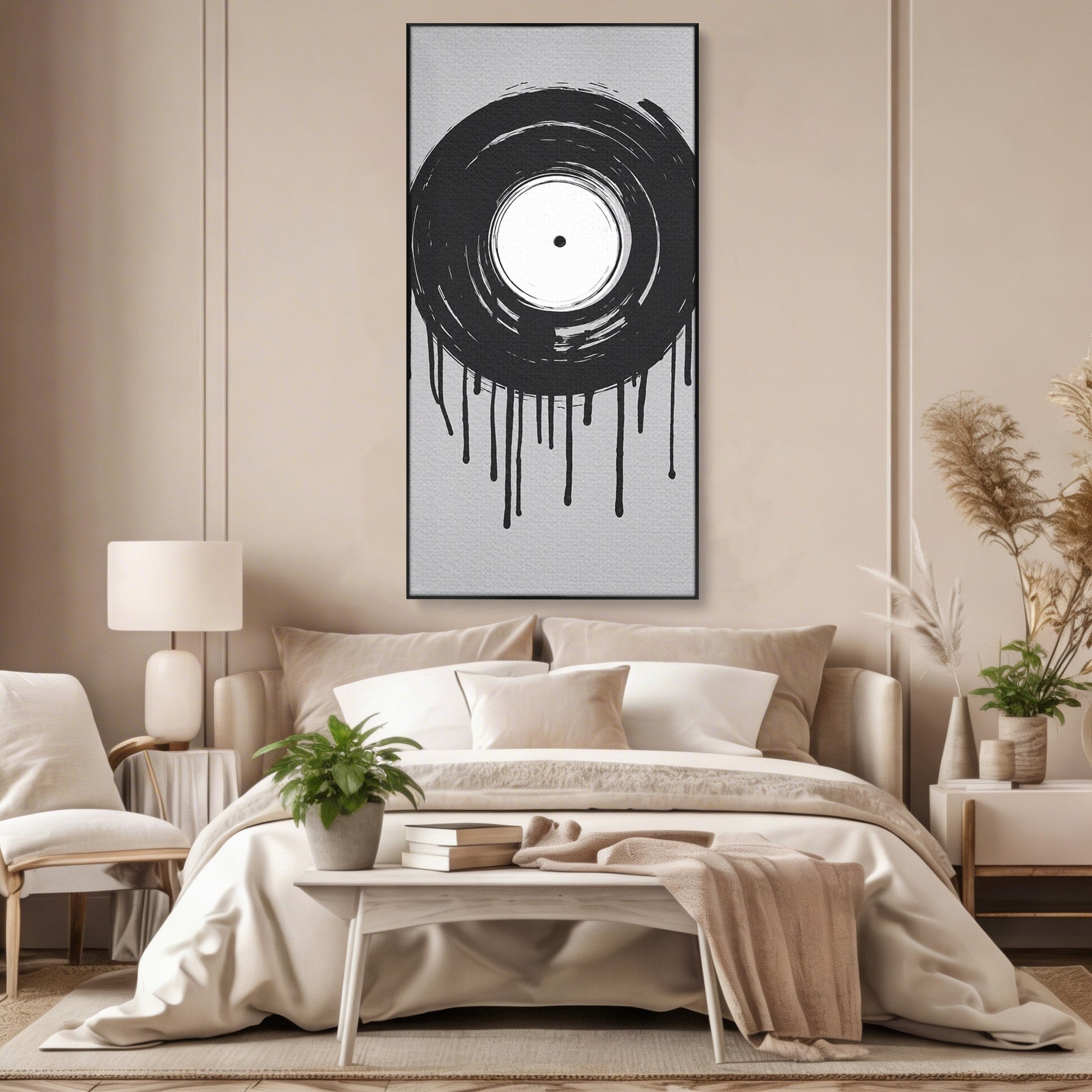 Tablou Canvas Premium LuxCanva® R1006, Vinil Topit, Vinil, Muzica, Abstract, Modern, Birou, Culori Vibrante