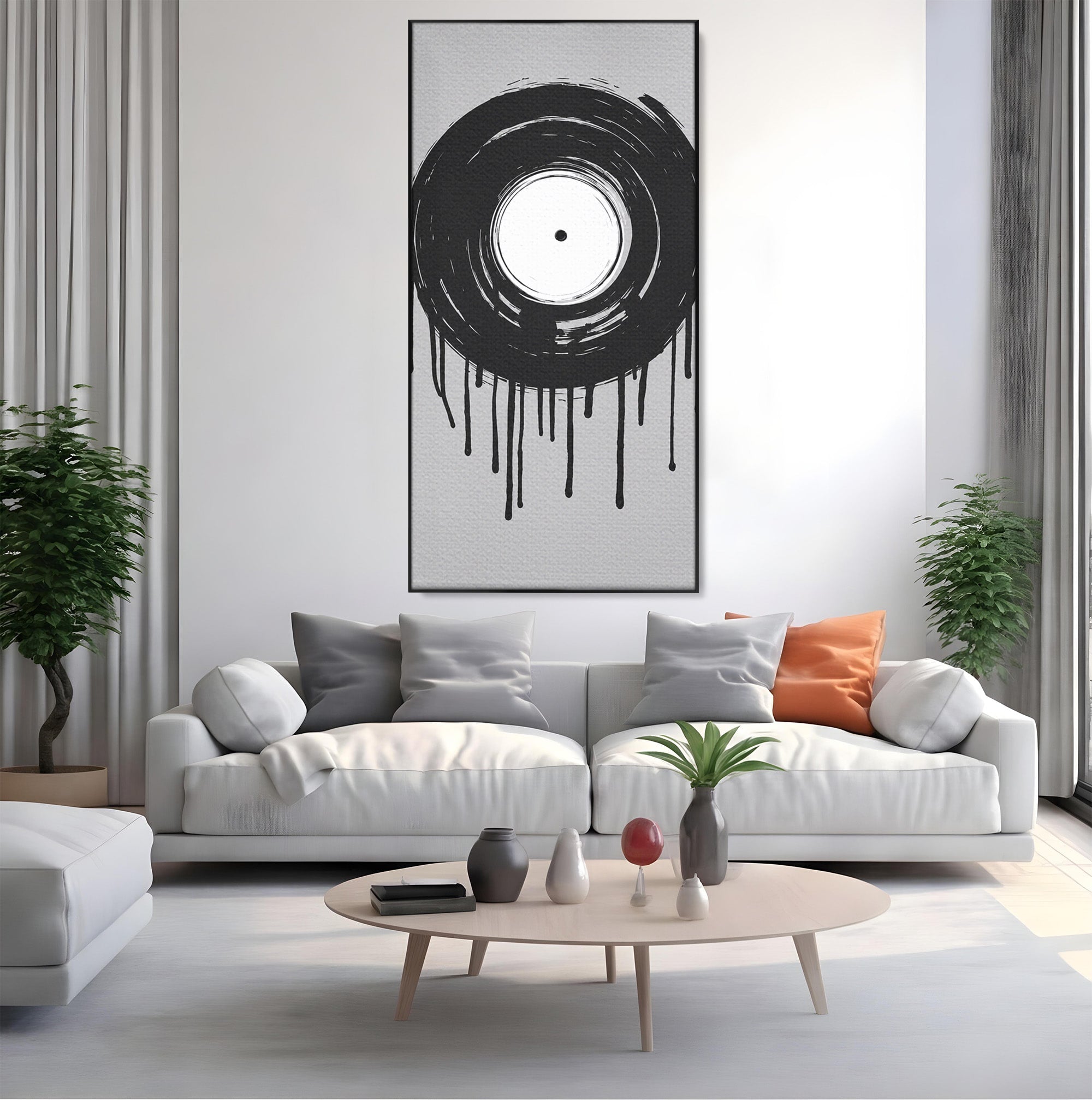 Tablou Canvas Premium LuxCanva® R1006, Vinil Topit, Vinil, Muzica, Abstract, Modern, Birou, Culori Vibrante