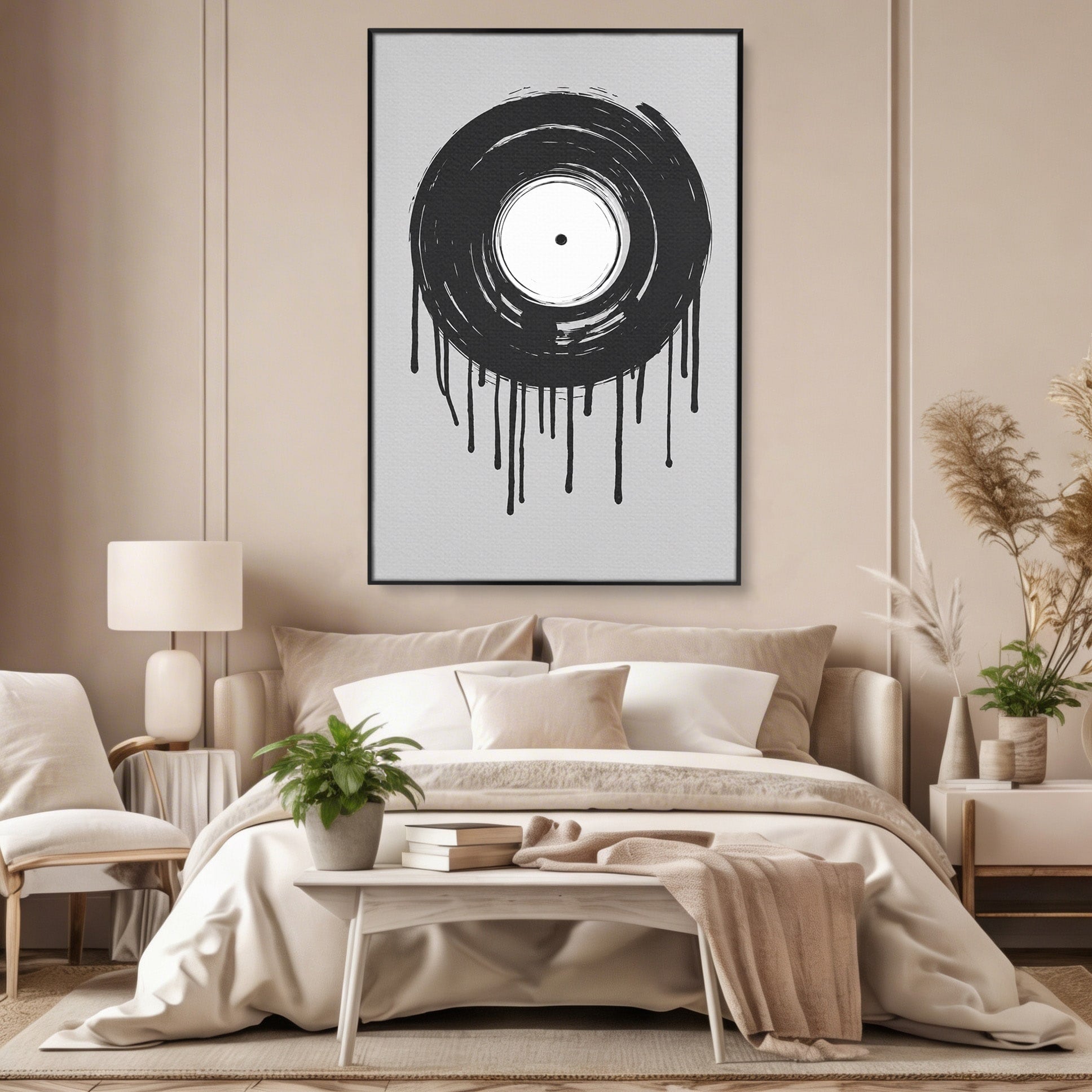 Tablou Canvas Premium LuxCanva® R1006, Vinil Topit, Vinil, Muzica, Abstract, Modern, Birou, Culori Vibrante