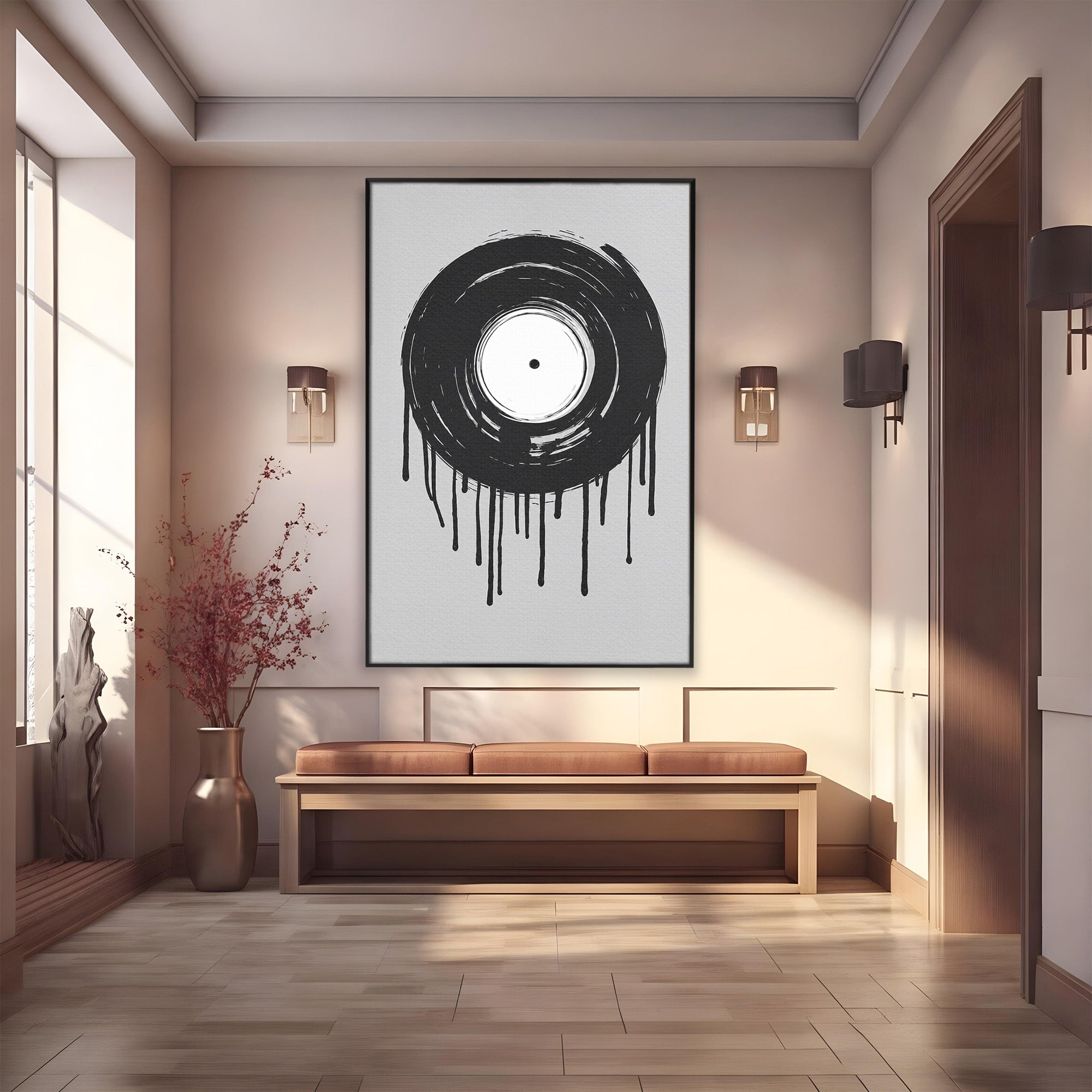 Tablou Canvas Premium LuxCanva® R1006, Vinil Topit, Vinil, Muzica, Abstract, Modern, Birou, Culori Vibrante