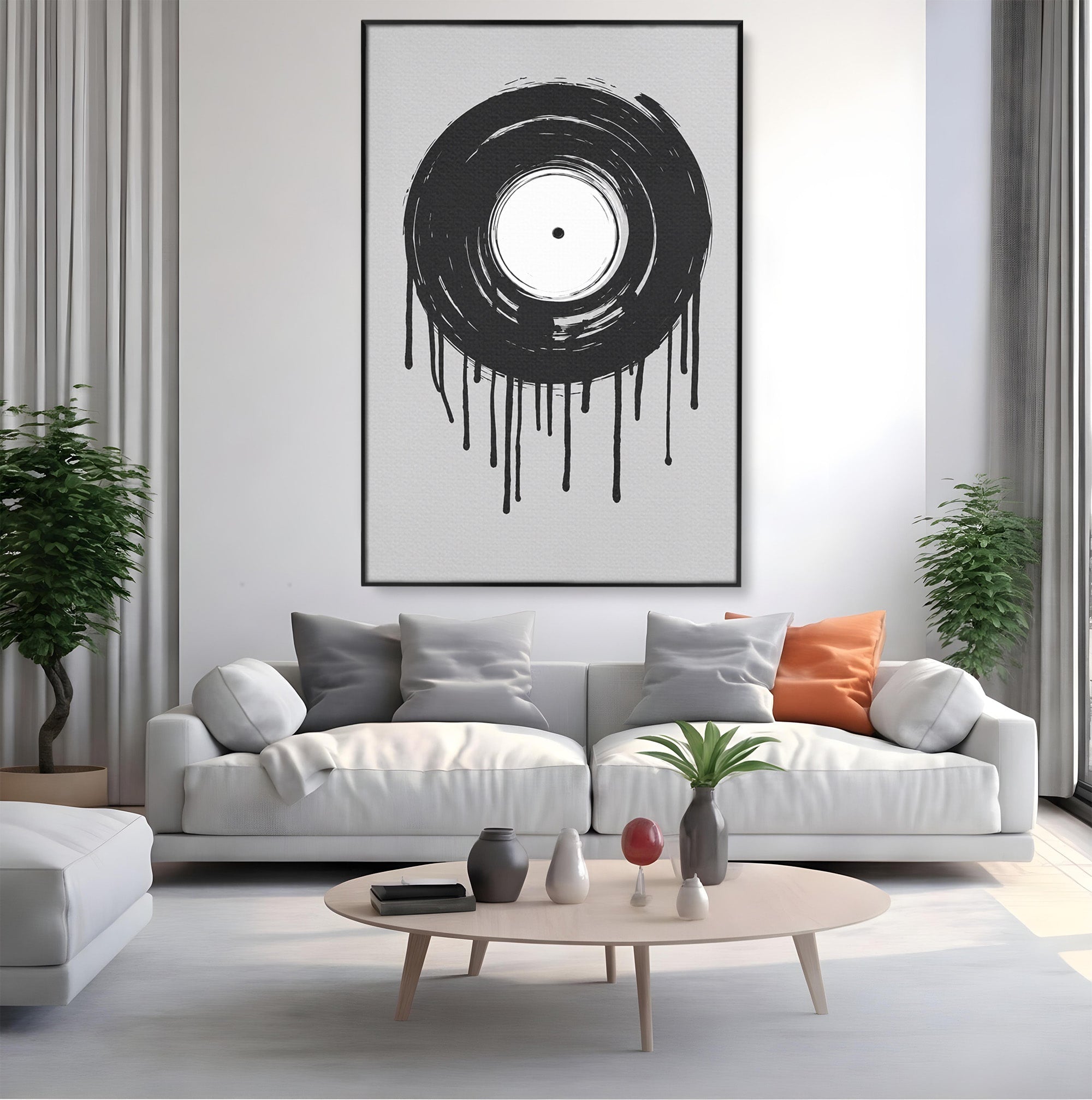 Tablou Canvas Premium LuxCanva® R1006, Vinil Topit, Vinil, Muzica, Abstract, Modern, Birou, Culori Vibrante