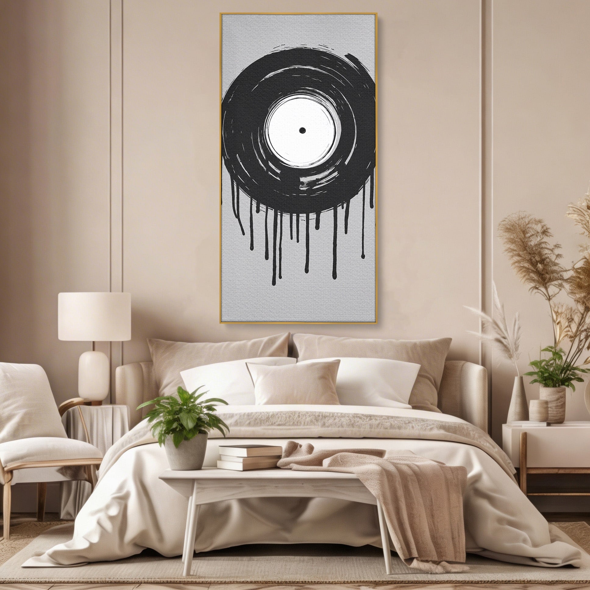 Tablou Canvas Premium LuxCanva® R1006, Vinil Topit, Vinil, Muzica, Abstract, Modern, Birou, Culori Vibrante