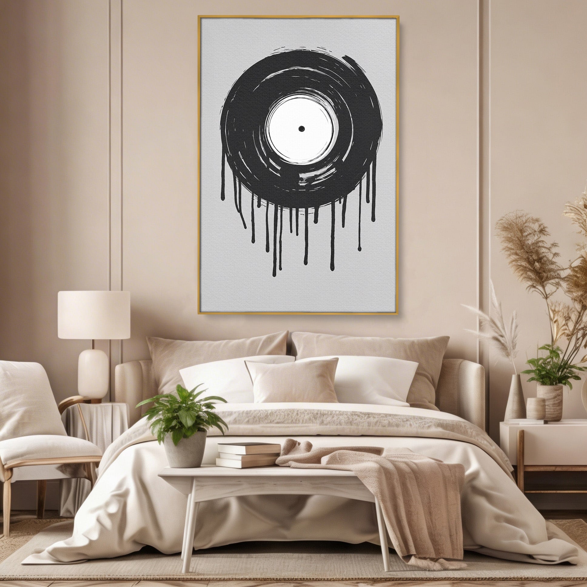 Tablou Canvas Premium LuxCanva® R1006, Vinil Topit, Vinil, Muzica, Abstract, Modern, Birou, Culori Vibrante