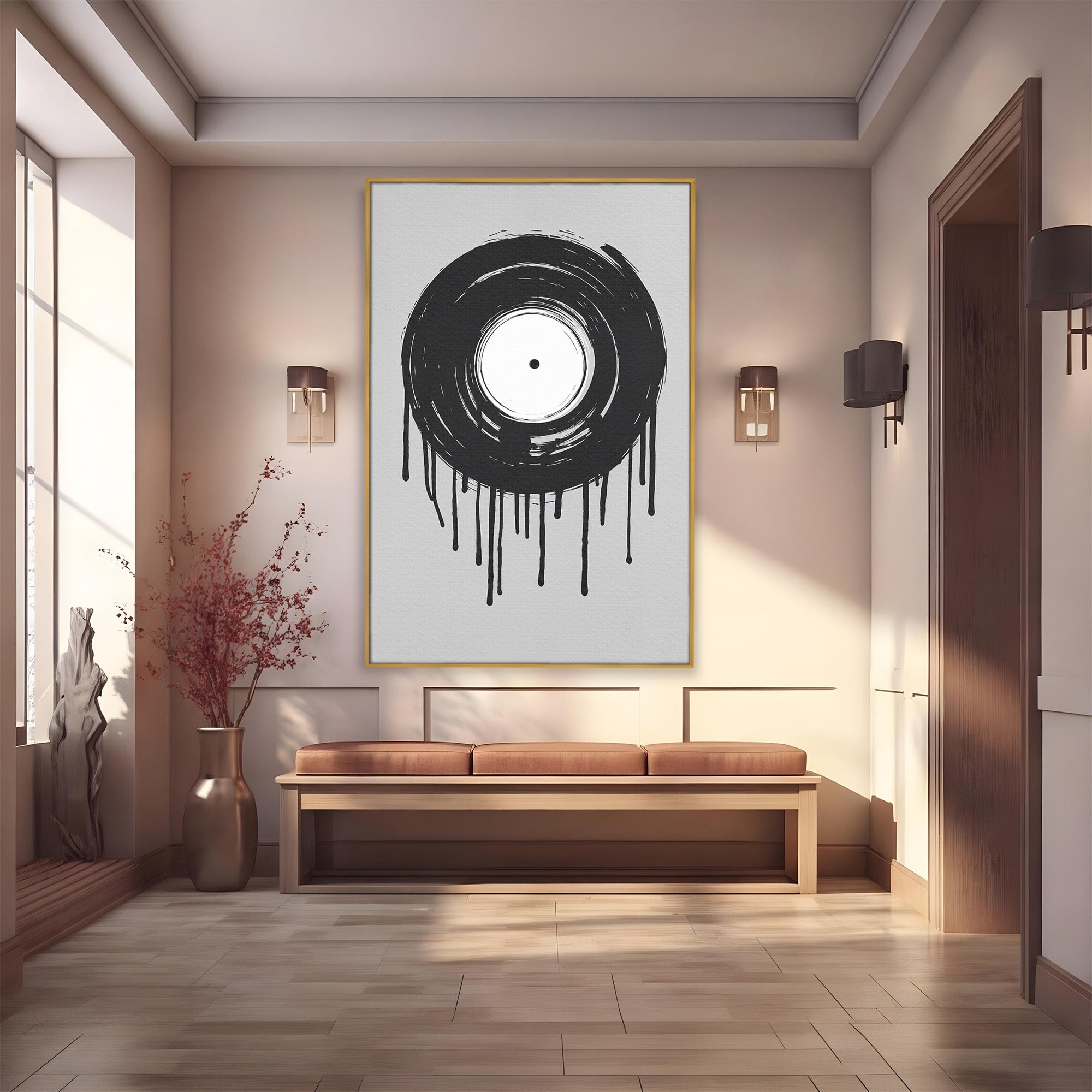 Tablou Canvas Premium LuxCanva® R1006, Vinil Topit, Vinil, Muzica, Abstract, Modern, Birou, Culori Vibrante