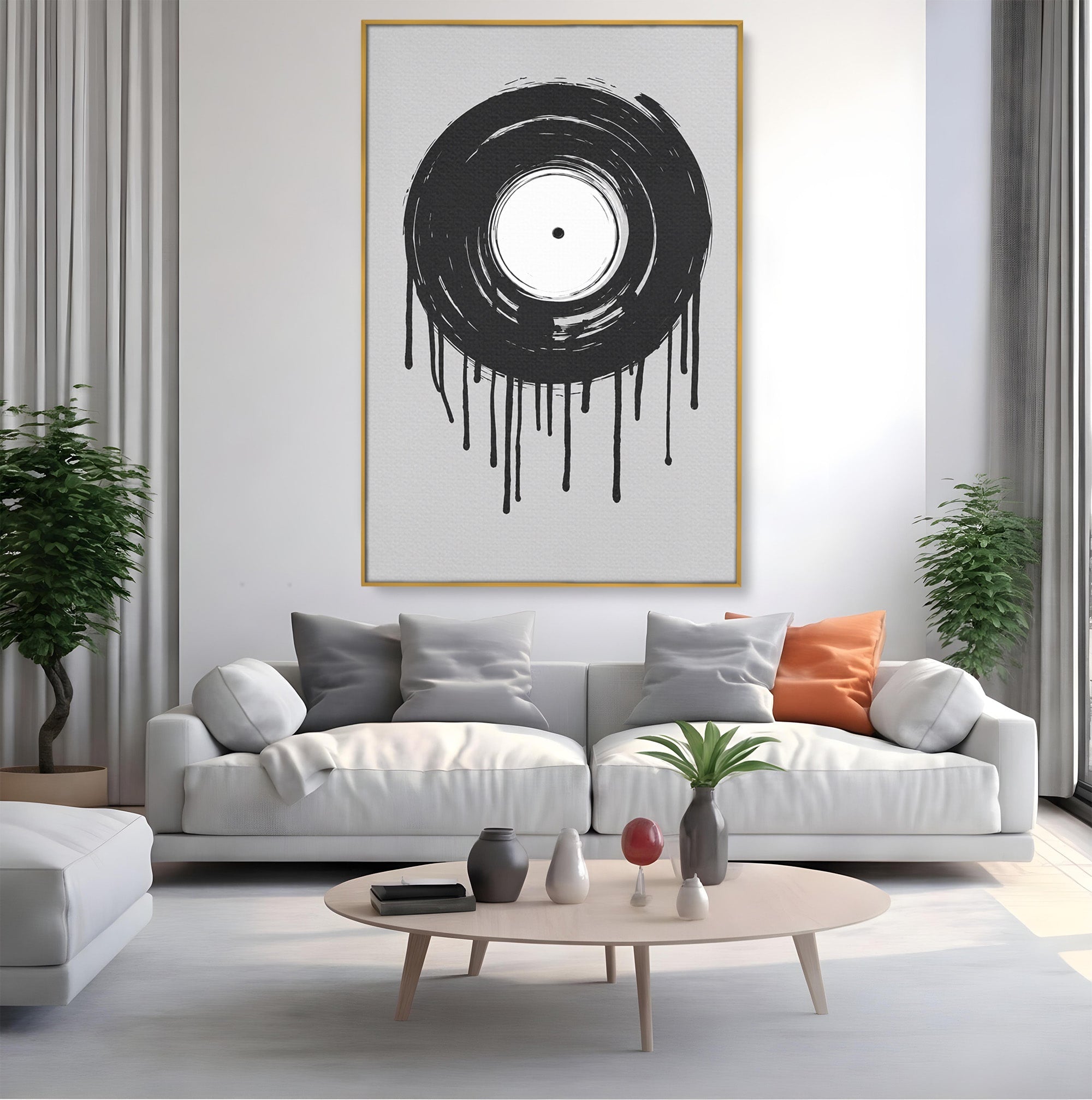Tablou Canvas Premium LuxCanva® R1006, Vinil Topit, Vinil, Muzica, Abstract, Modern, Birou, Culori Vibrante