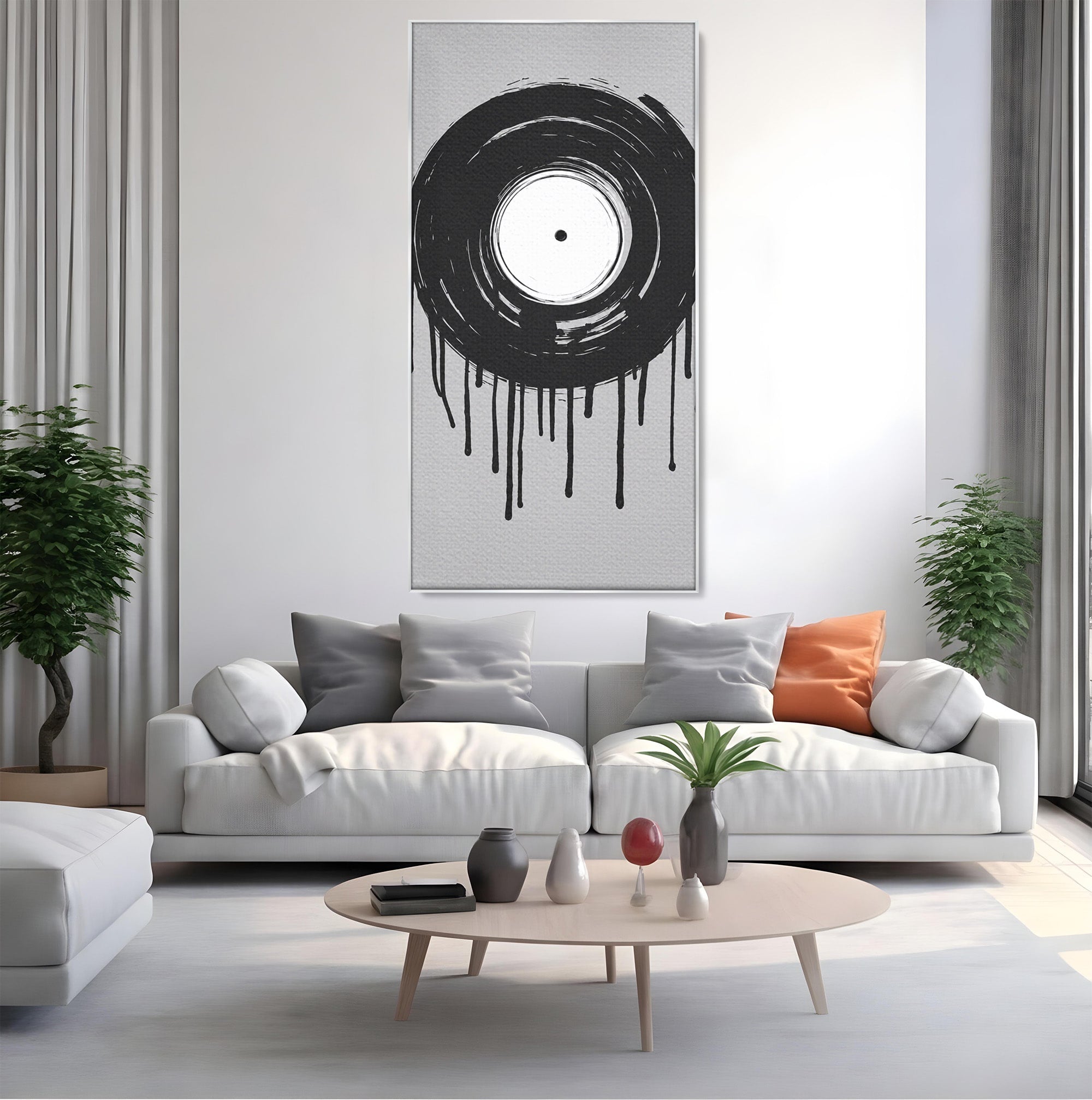 Tablou Canvas Premium LuxCanva® R1006, Vinil Topit, Vinil, Muzica, Abstract, Modern, Birou, Culori Vibrante