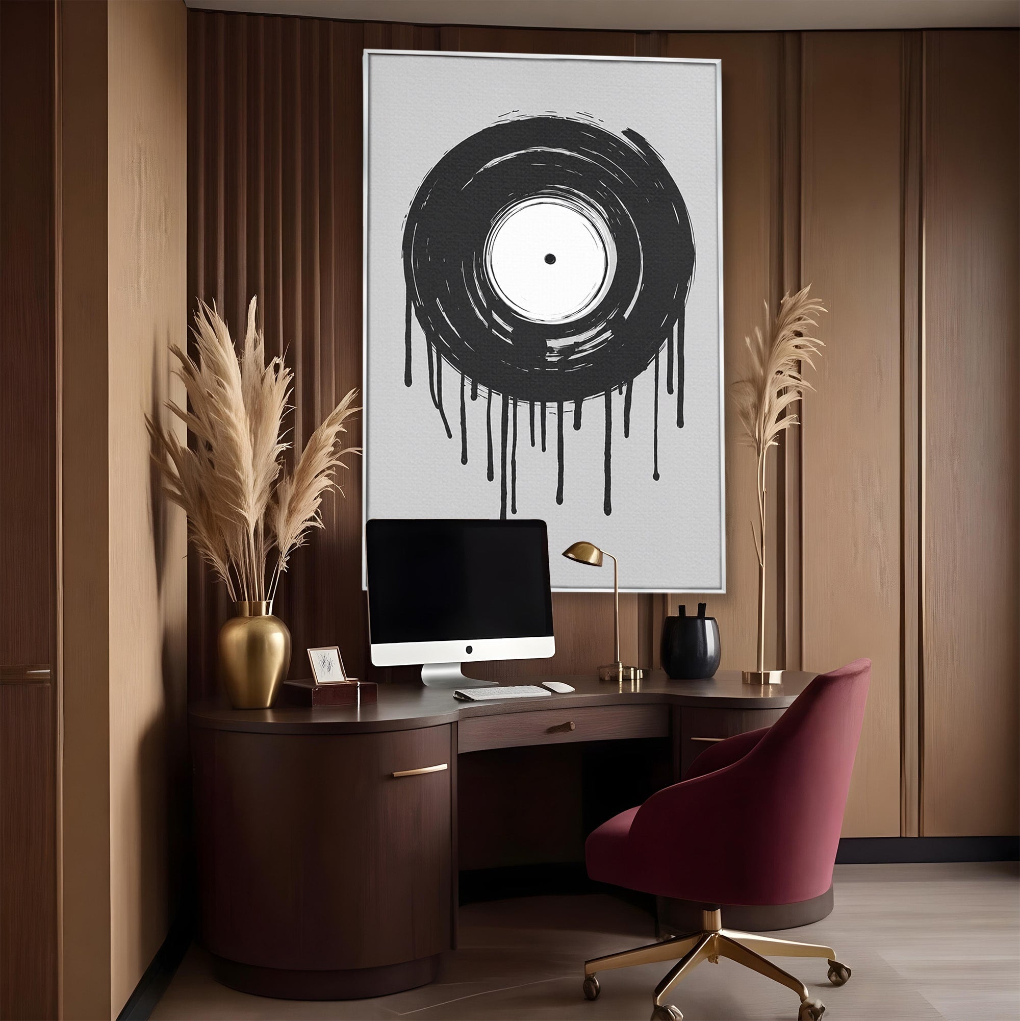 Tablou Canvas Premium LuxCanva® R1006, Vinil Topit, Vinil, Muzica, Abstract, Modern, Birou, Culori Vibrante