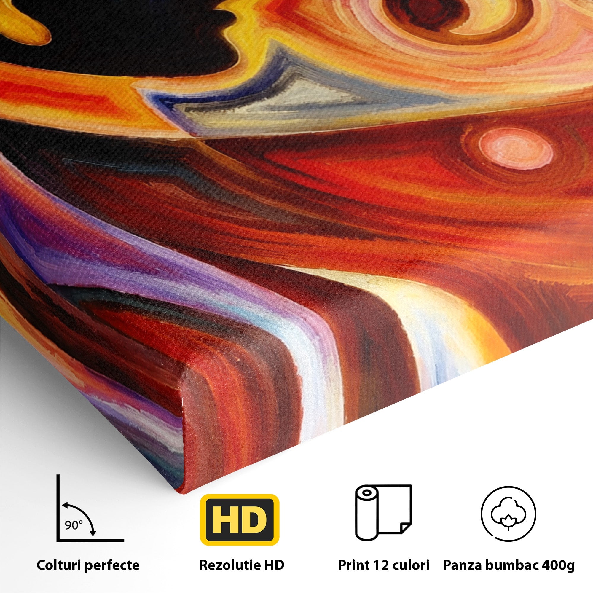 Tablou Canvas Premium LuxCanva® R1008, Fata Si Muzica, Fata, Muzica, Abstract, Arta, Living, Culori Vibrante