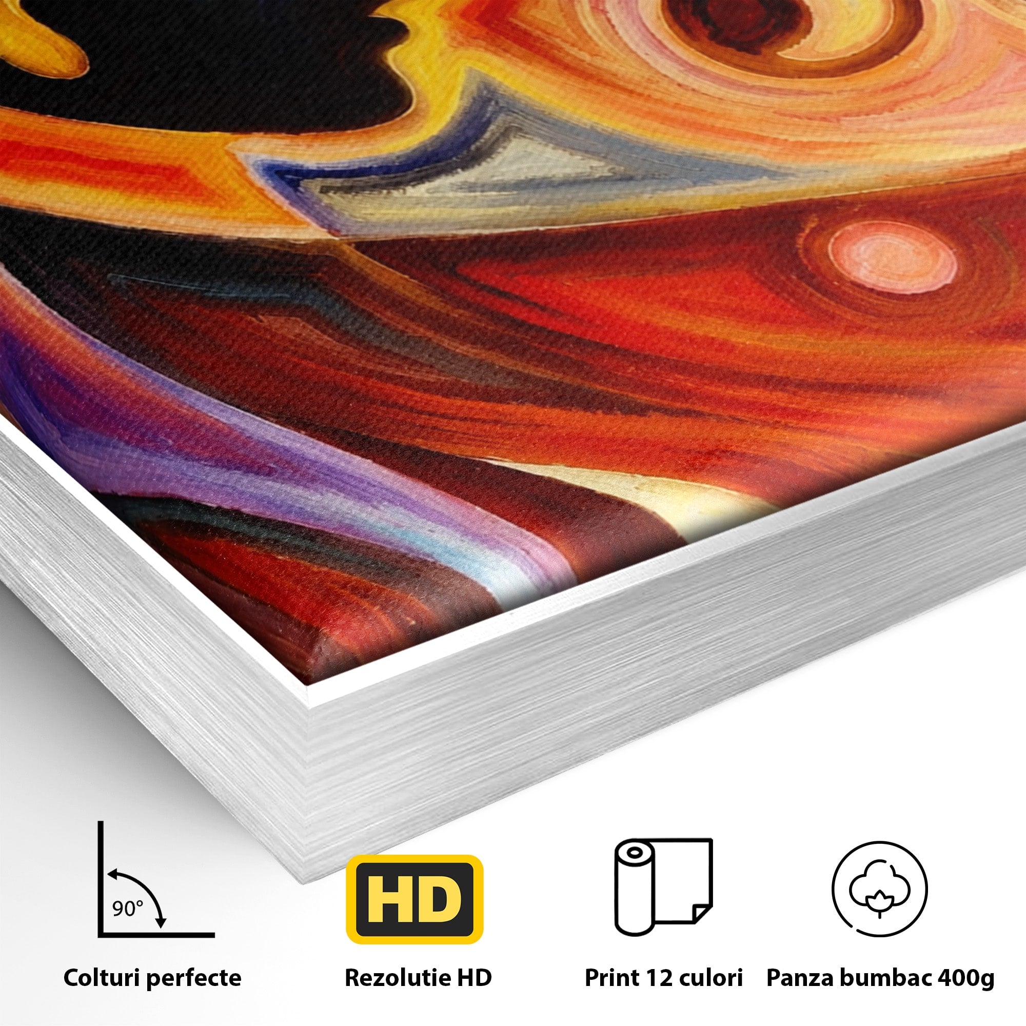 Tablou Canvas Premium LuxCanva® R1008, Fata Si Muzica, Fata, Muzica, Abstract, Arta, Living, Culori Vibrante