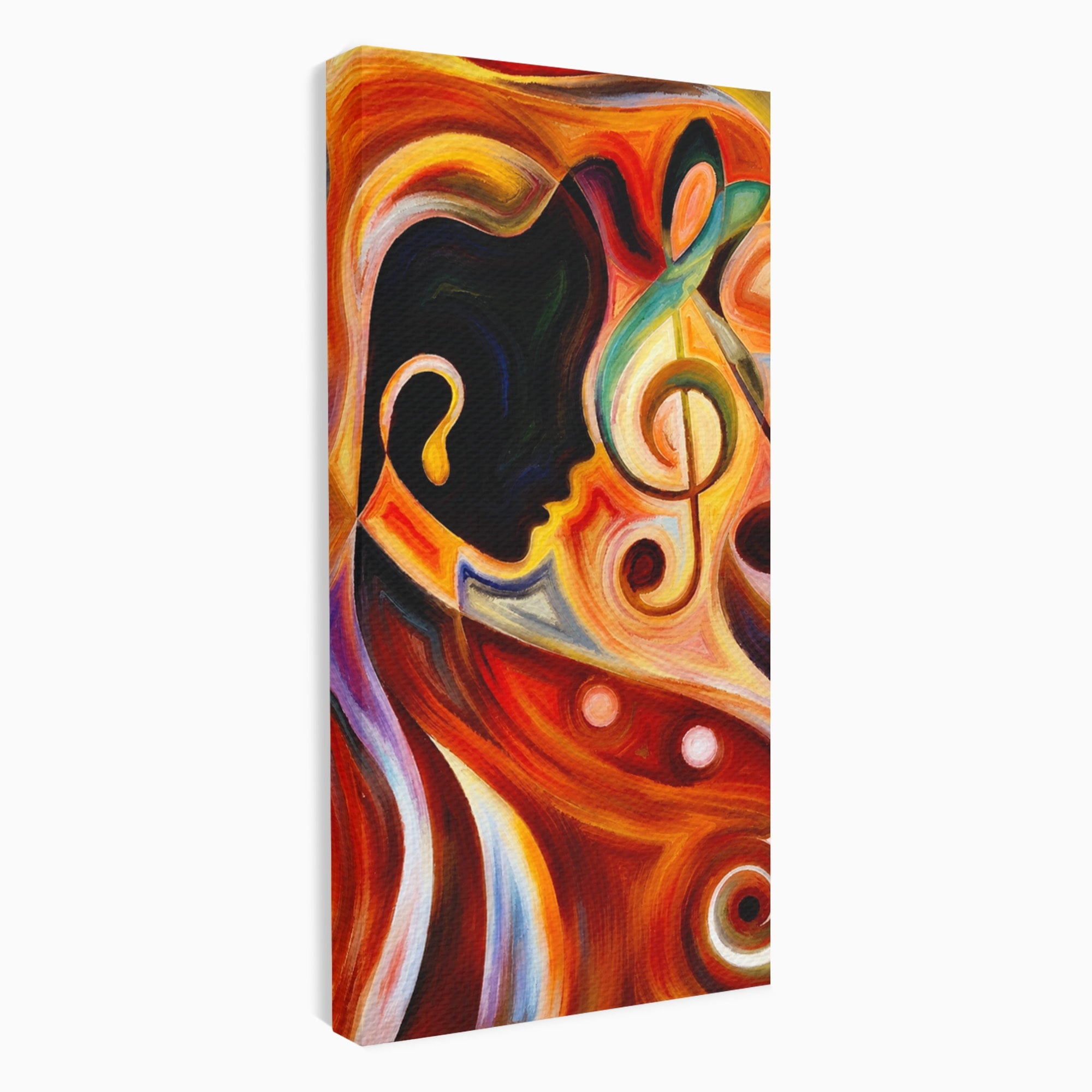 Tablou Canvas Premium LuxCanva® R1008, Fata Si Muzica, Fata, Muzica, Abstract, Arta, Living, Culori Vibrante