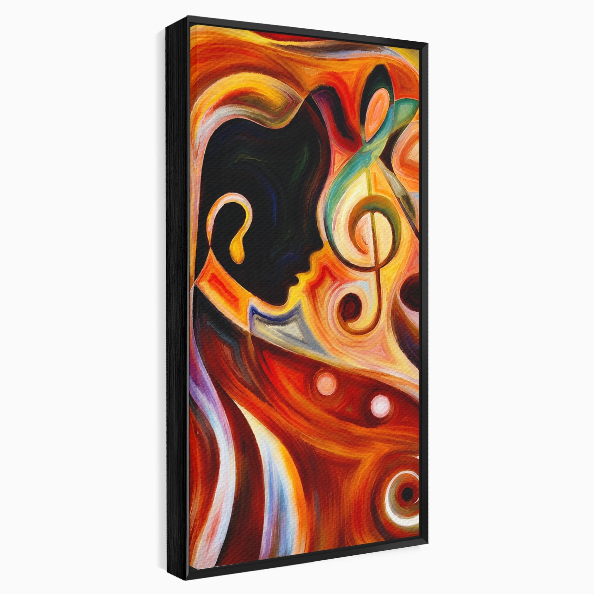 Tablou Canvas Premium LuxCanva® R1008, Fata Si Muzica, Fata, Muzica, Abstract, Arta, Living, Culori Vibrante