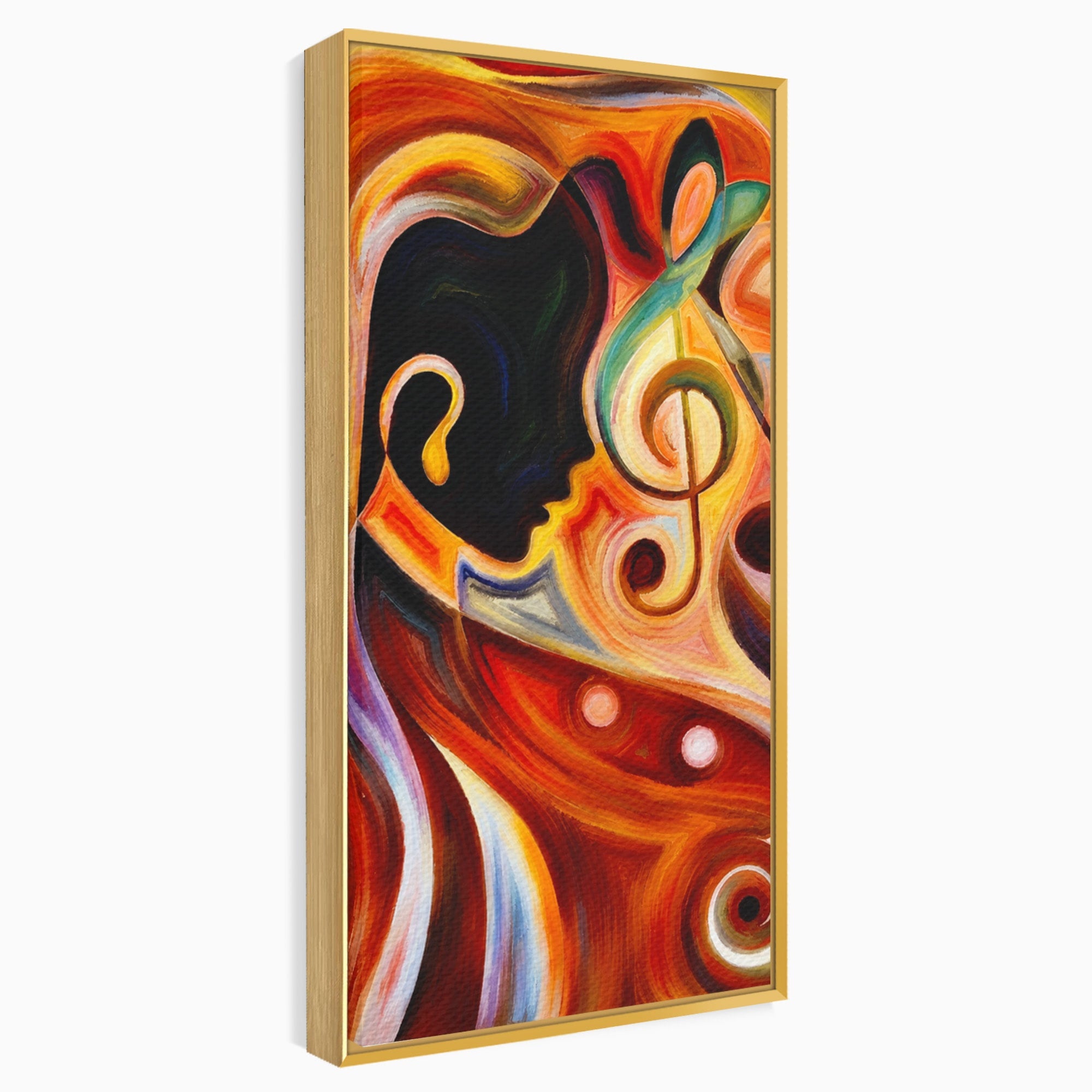 Tablou Canvas Premium LuxCanva® R1008, Fata Si Muzica, Fata, Muzica, Abstract, Arta, Living, Culori Vibrante