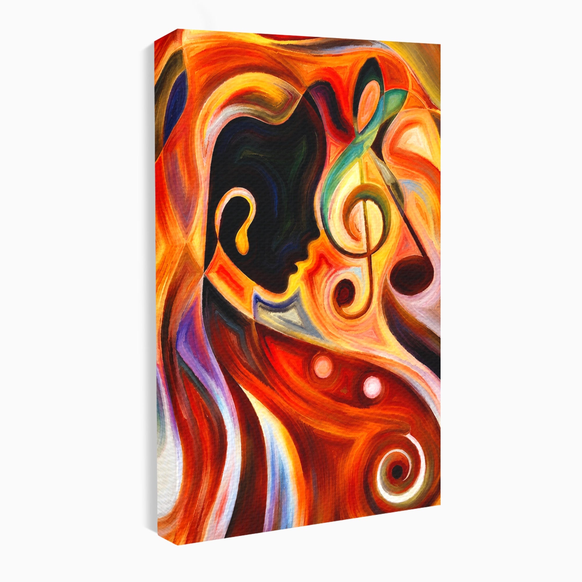 Tablou Canvas Premium LuxCanva® R1008, Fata Si Muzica, Fata, Muzica, Abstract, Arta, Living, Culori Vibrante