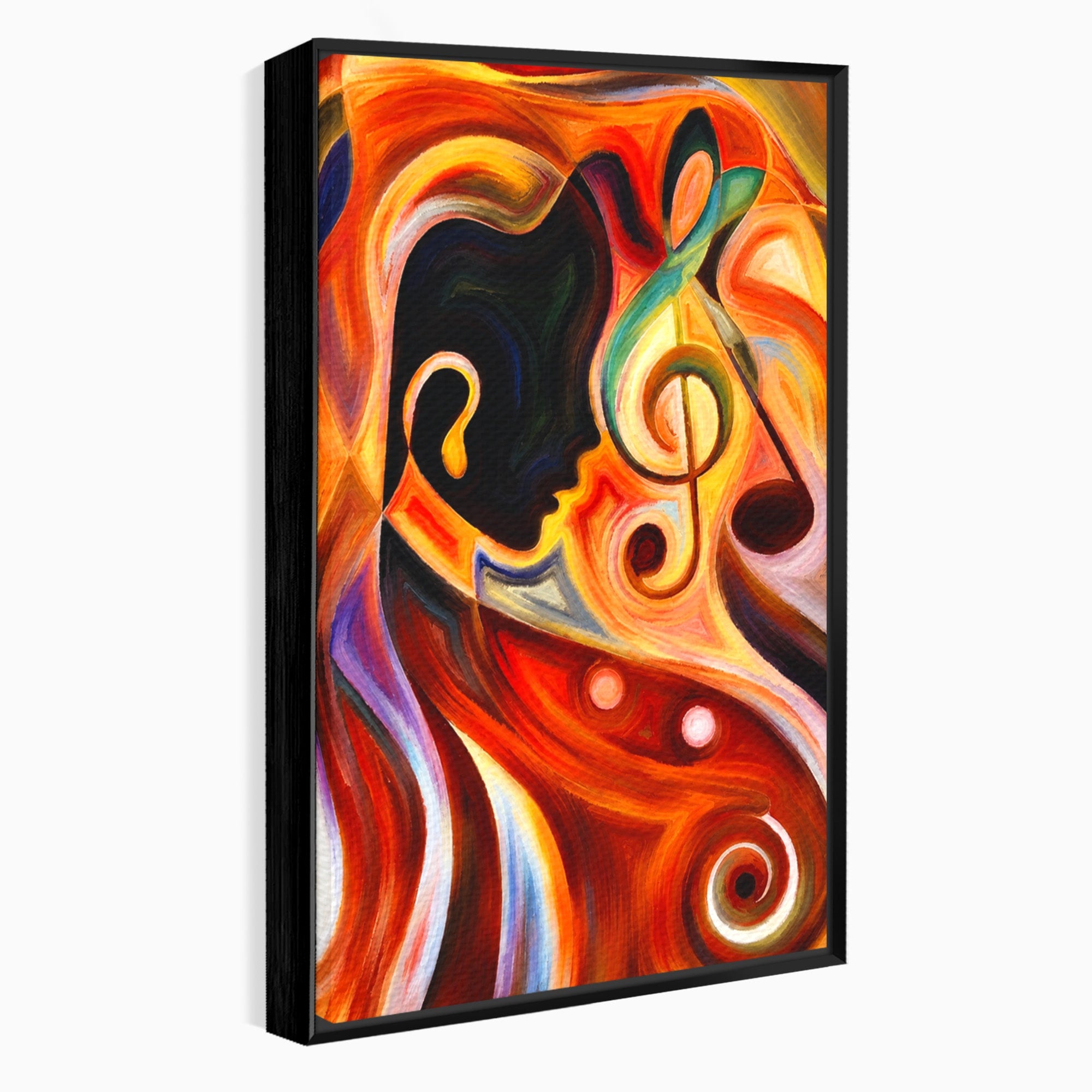 Tablou Canvas Premium LuxCanva® R1008, Fata Si Muzica, Fata, Muzica, Abstract, Arta, Living, Culori Vibrante