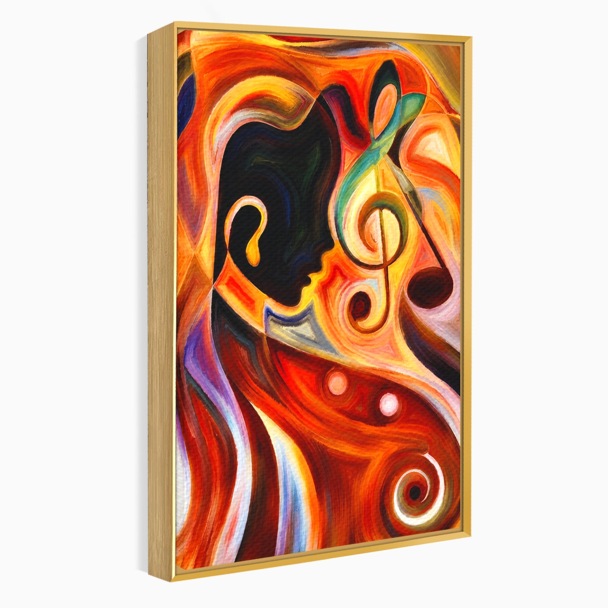 Tablou Canvas Premium LuxCanva® R1008, Fata Si Muzica, Fata, Muzica, Abstract, Arta, Living, Culori Vibrante