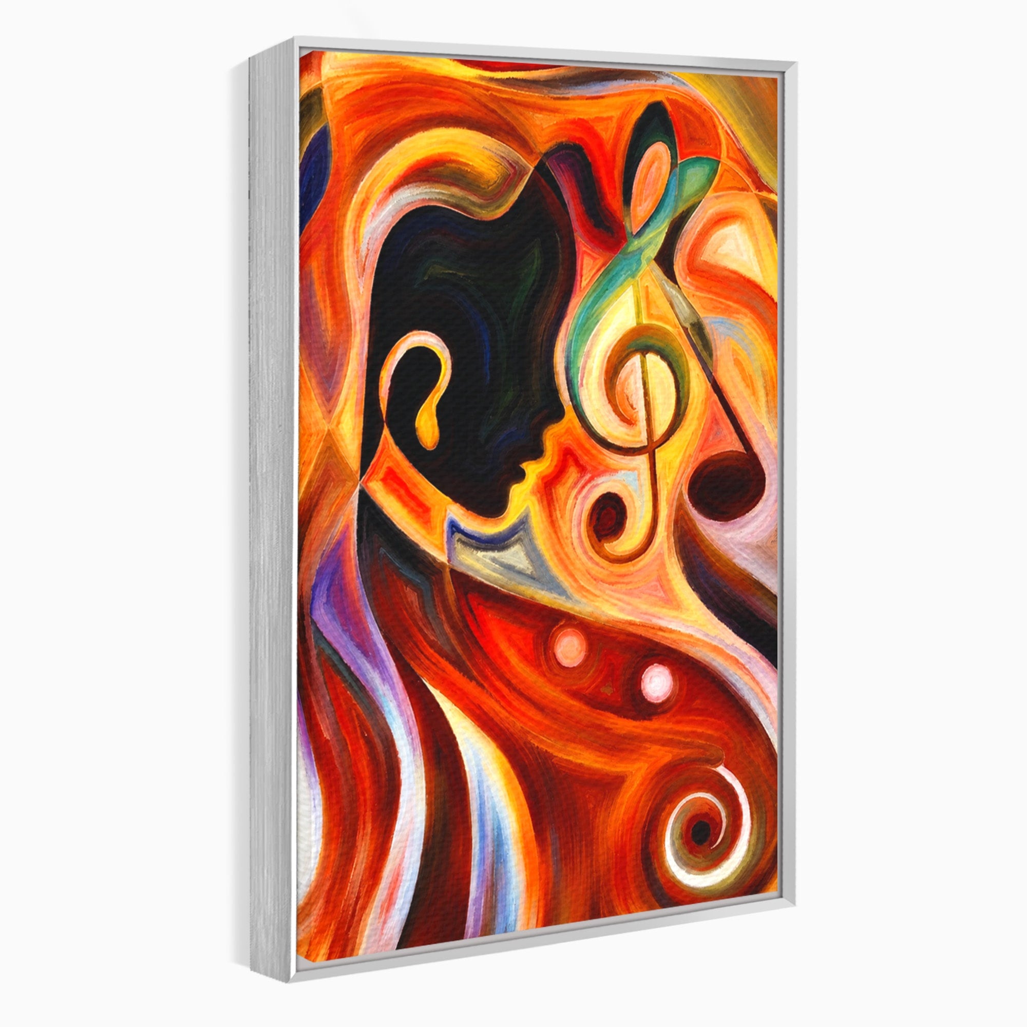 Tablou Canvas Premium LuxCanva® R1008, Fata Si Muzica, Fata, Muzica, Abstract, Arta, Living, Culori Vibrante